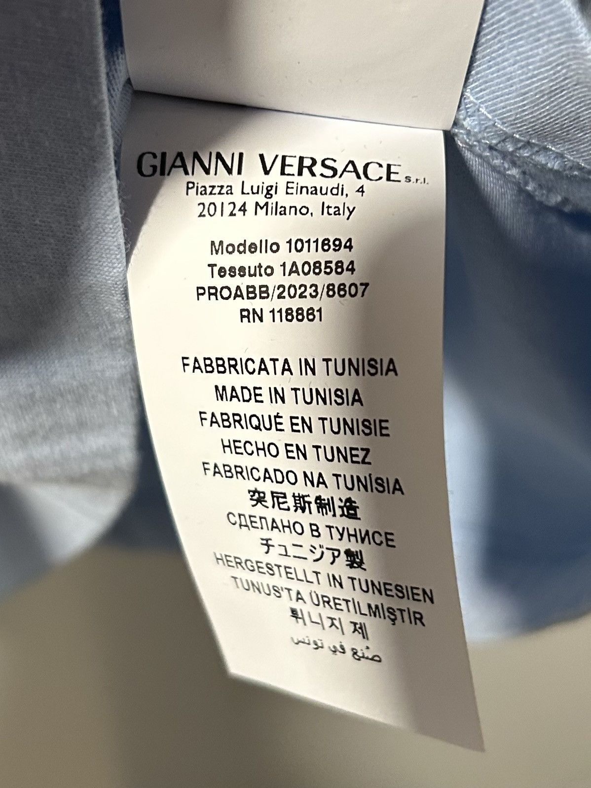 Versace Versace 90s Vintage Embroidered Logo Tee Size US XL / EU 56 / 4 - 4 Thumbnail