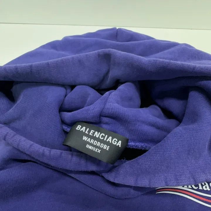 Balenciaga Balenciaga Balenciaga Blue Logo Print Hoodie -2507 Size US S / EU 44-46 / 1 - 1 Thumbnail