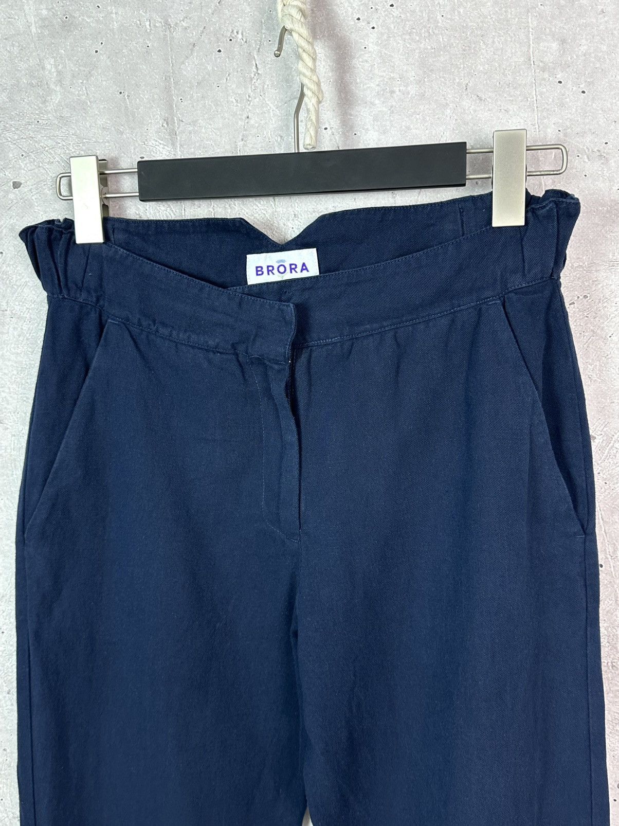 Designer × Vintage Vintage Brora Linen-Cotton Blue Casual Pants Size 28" / US 6 / IT 42 - 4 Thumbnail