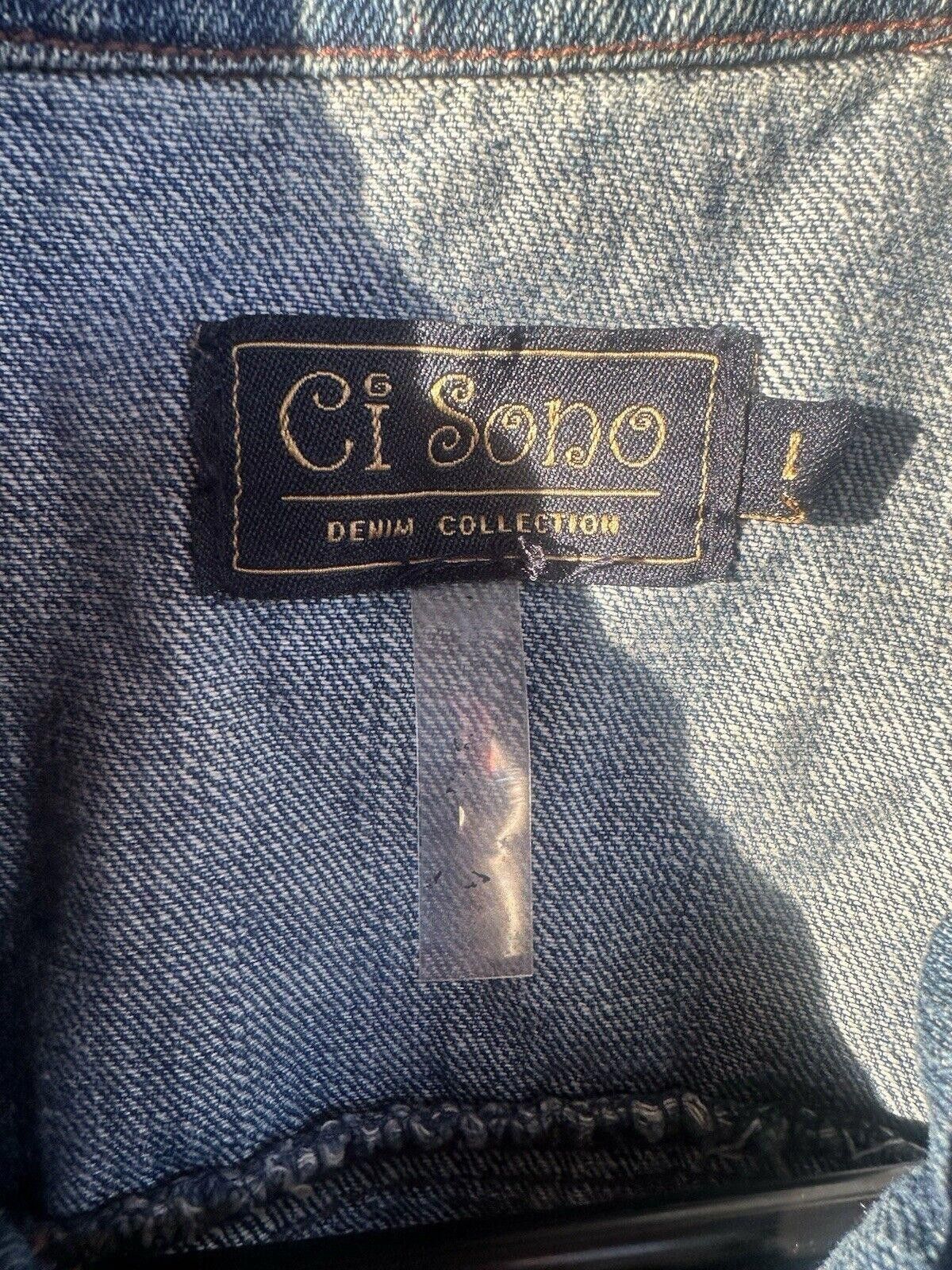 Designer Ci Sono Large Denim Jacket Y2K Size L / US 10 / IT 46 - 2 Thumbnail