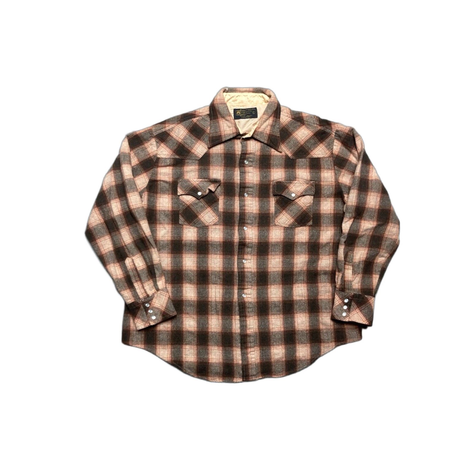 Vintage VINTAGE Kmart wool shirt jacket shacket Pearl snap plaid western cruiser XL Size US XL / EU 56 / 4 - 1 Thumbnail