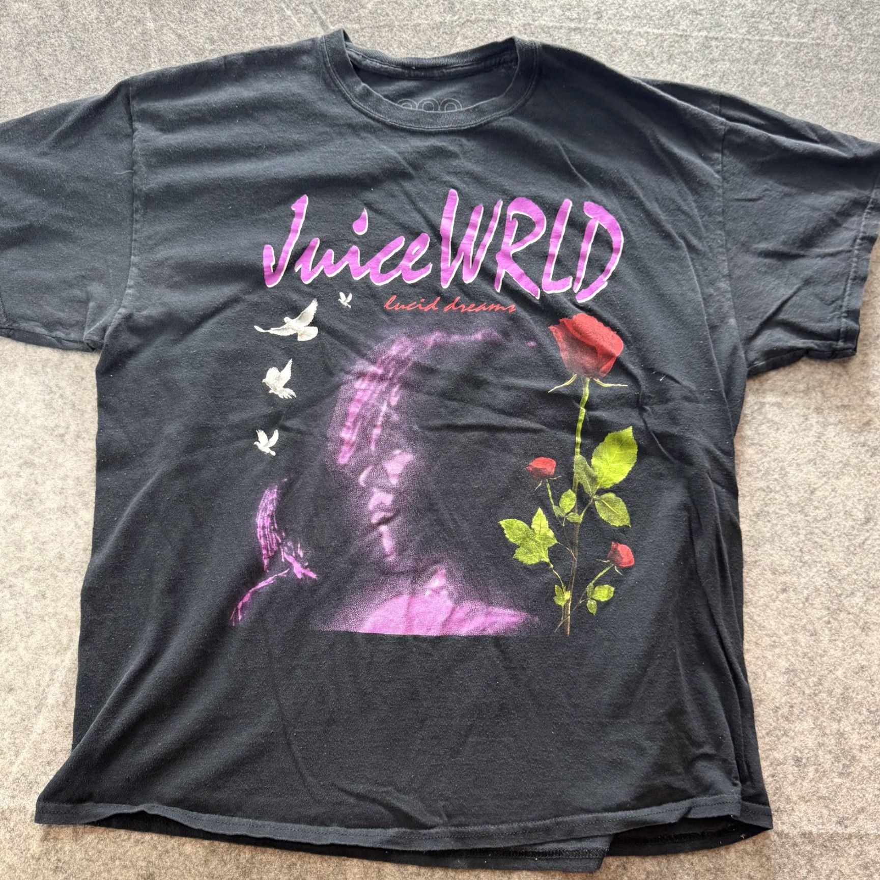Vintage Juice WRLD Shirt Mens Large Graphic Tee Lucid Dreams 999 Club Rose Rap Hip Hop Size US L / EU 52-54 / 3 - 4 Thumbnail