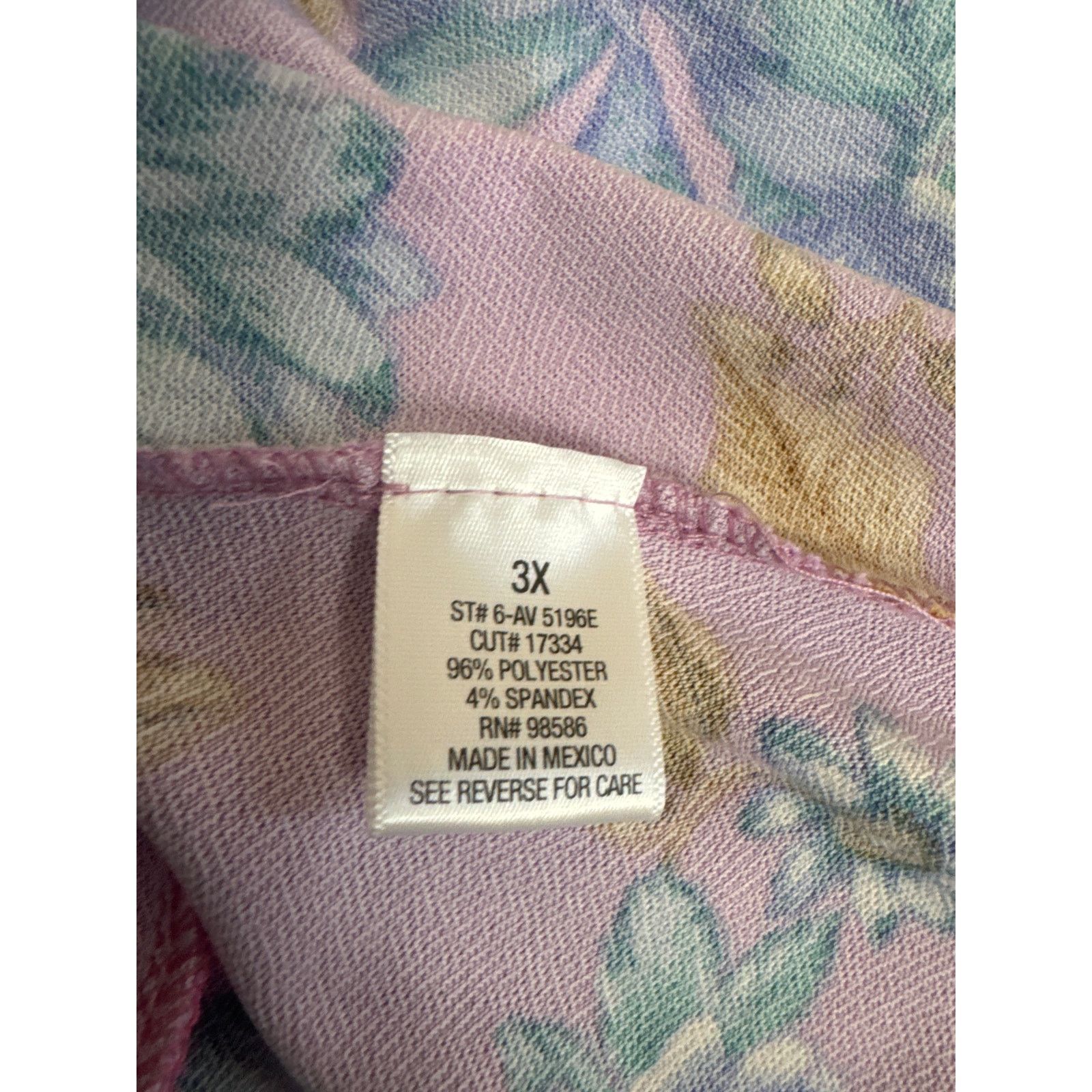 Other NWT Blue Sol Blouse Size 3X Lavender Floral Wrap With Tie Size 3XL / US 20-22 - 3 Thumbnail
