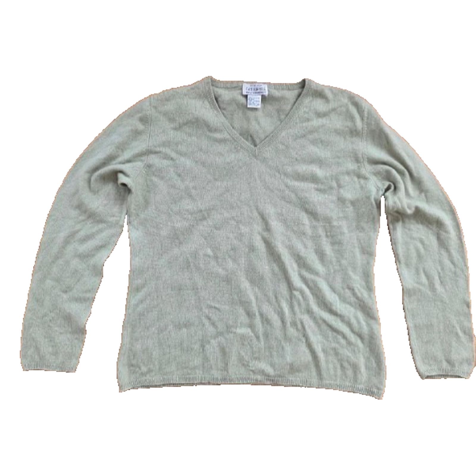 Sutton Studio Sutton Studio 100% Cashmere V-neck Green Sweater XL A001138 Size XL / US 12-14 / IT 48-50 - 1 Thumbnail