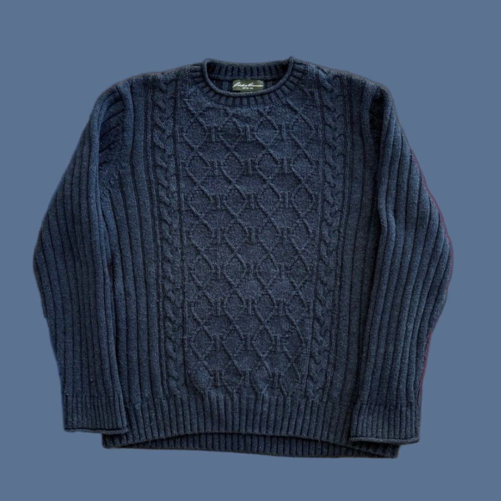 Eddie Bauer VINTAGE Eddie Bauer Roll Neck Knit Sweater Men XL Blue Fisherman Chunky Pullover 90s Knitwear Size US XL / EU 56 / 4 - 1 Thumbnail
