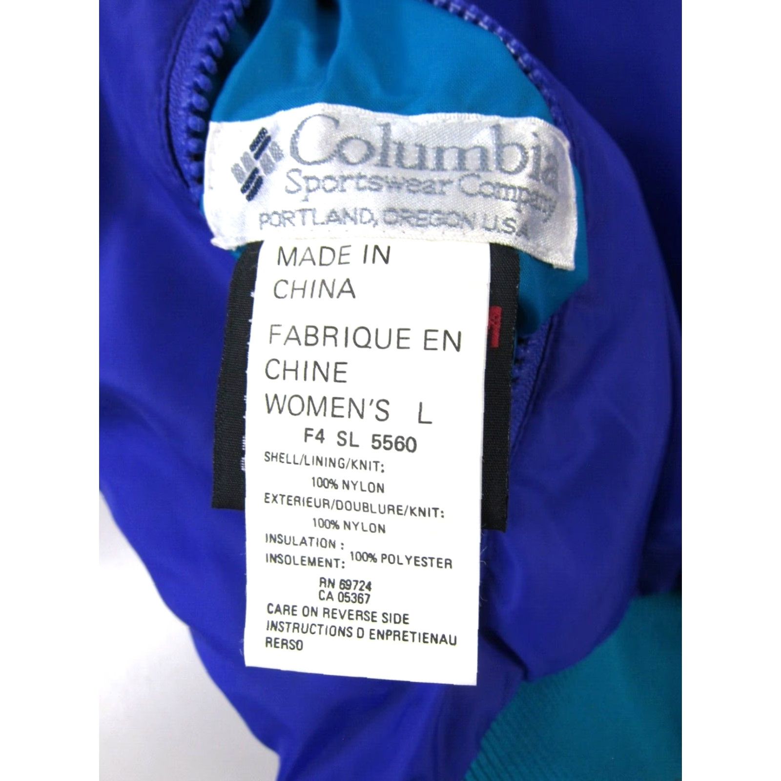 Altea VINTAGE Columbia Jacket Woman Large Reversible 100% Nylon Teal Blue Purple Coat Winter 90s Womens Size L / US 10 / IT 46 - 3 Thumbnail