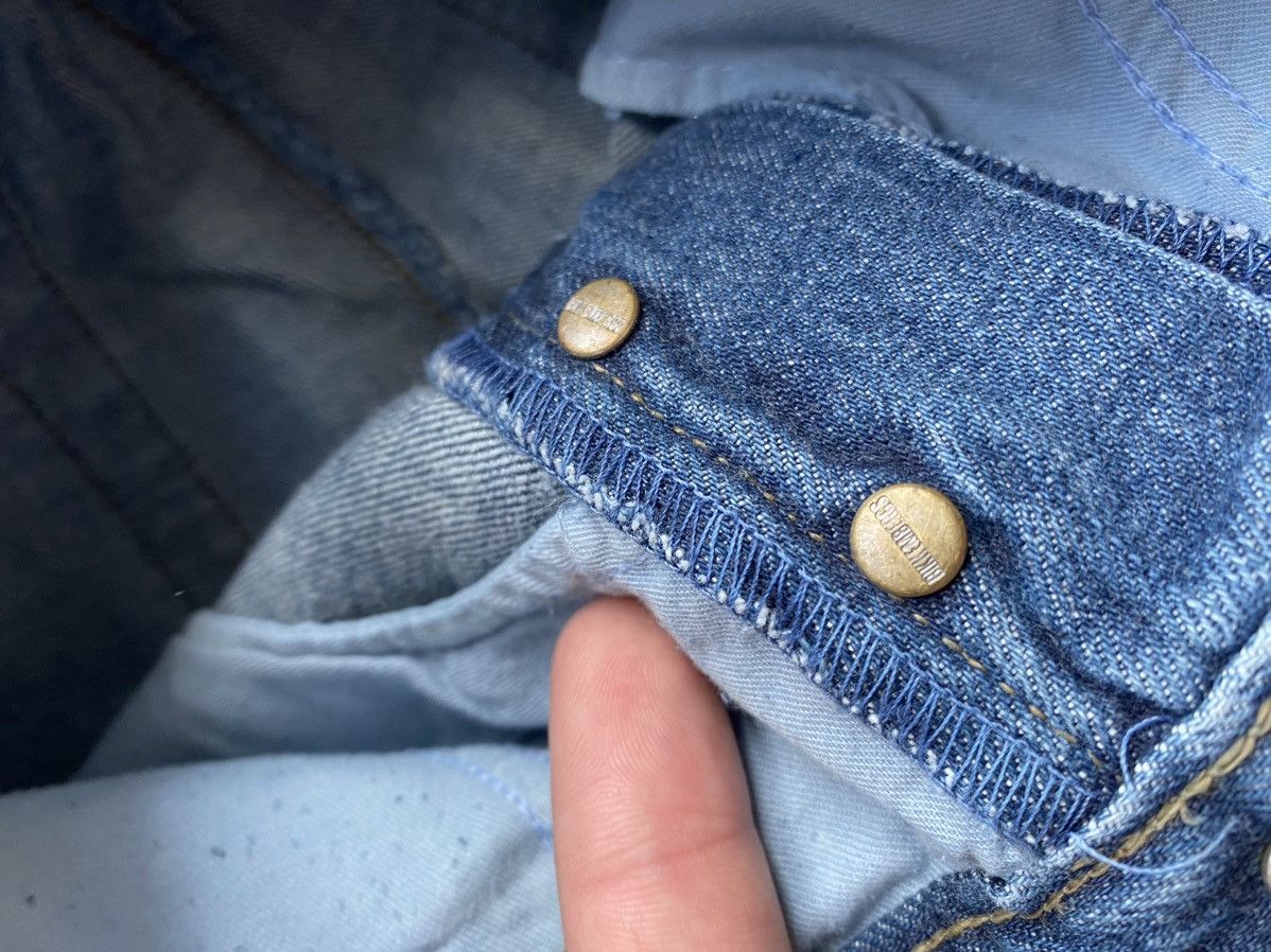 Designer × Dirk Bikkembergs × Vintage 🔥90s Dirk Bikkembergs Flare Bottom Blue Womens Jeans Bell Size 29" - 9 Thumbnail