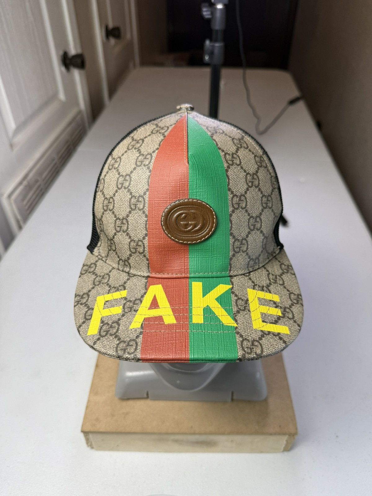 Gucci Gucci GG Supreme Monogram Baseball Hat 59 Beige Black Size ONE SIZE - 2 Thumbnail