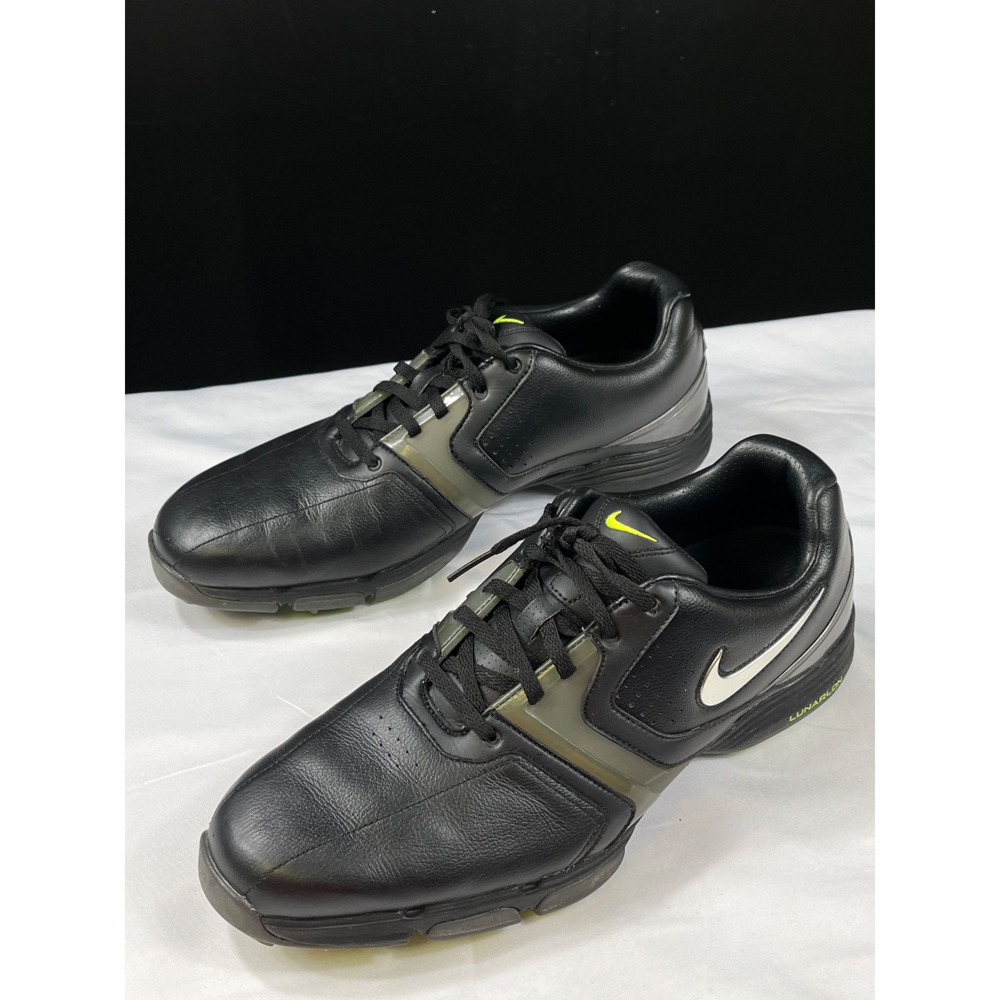 Nike Nike Mens Black Lunarlon Leather Golf Shoes Size 11 SKU 7294 Size US 11 / EU 44 - 3 Thumbnail