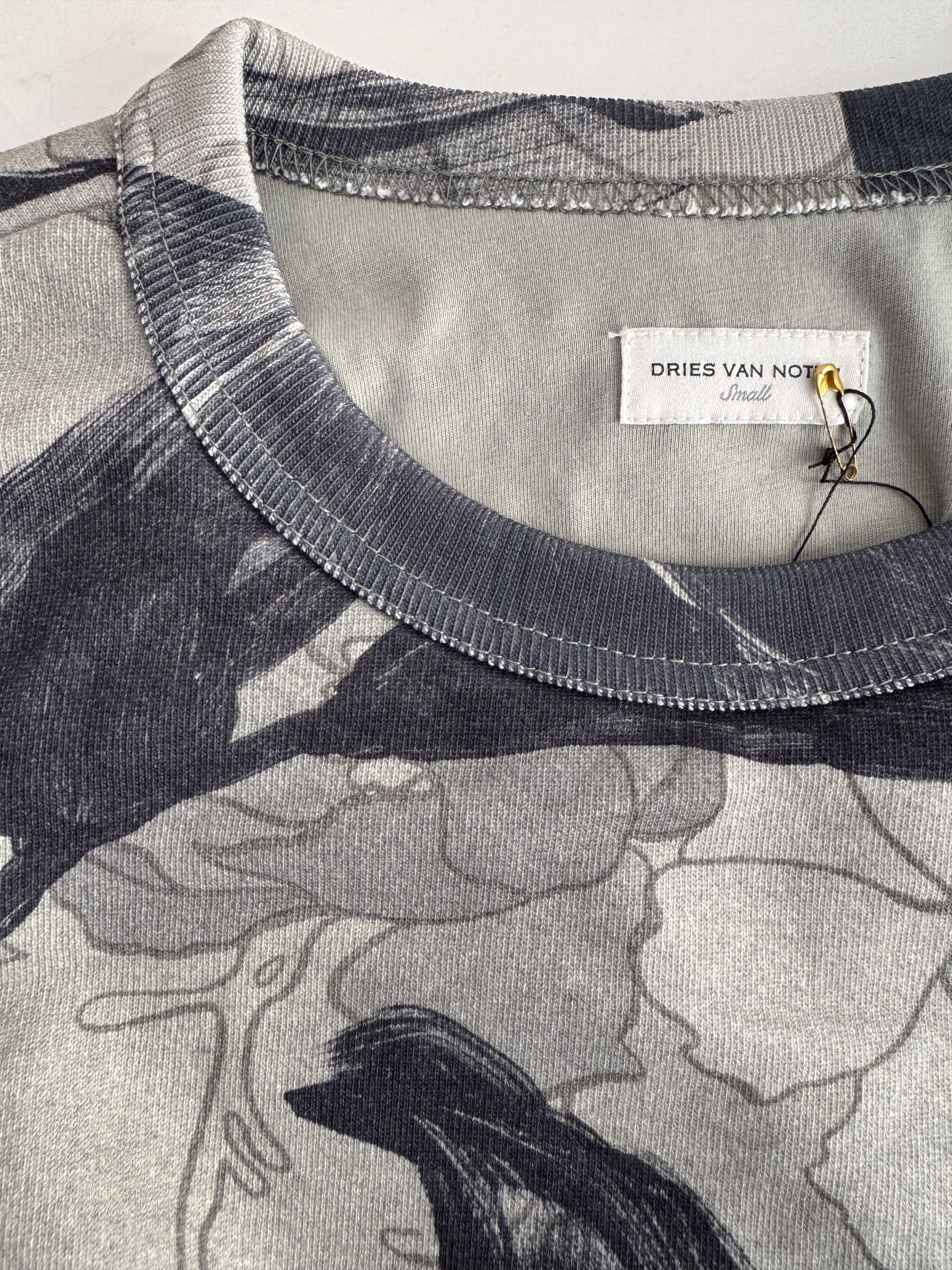 Dries Van Noten Hannett Floral Print Drape Sweatshirt Size S / US 4 / IT 40 - 3 Thumbnail