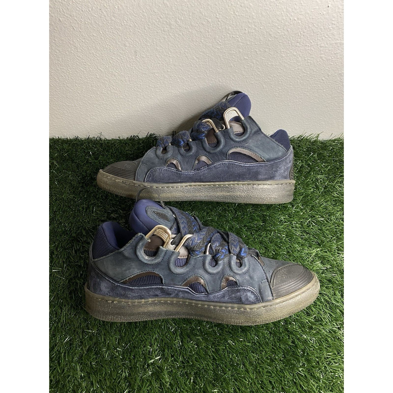 Lanvin Lanvin Curb Sneakers “ Navy Blue “ | Size 43 EU ( 10 US ) Size US 10 / EU 43 - 8 Thumbnail