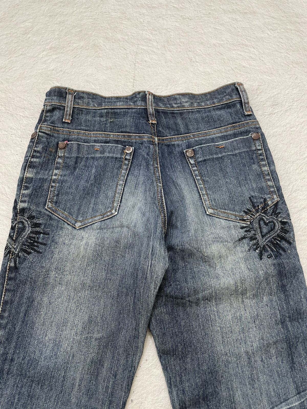 Japanese Brand 2000s Number Nine Heart Cry Flare Denim Heavy Denim Y2K Size 28" / US 6 / IT 42 - 9 Thumbnail