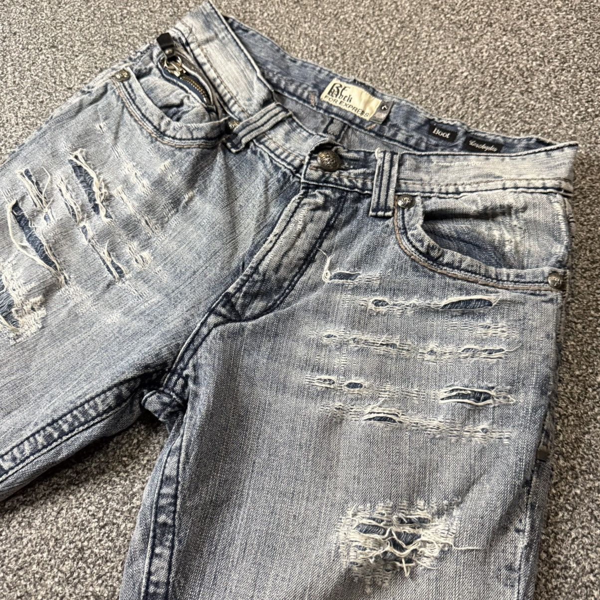 Affliction × If Six Was Nine 🔥🇯🇵 Japanese Seditionaries Bootcut Crash Denim Size US 32 / EU 48 - 8 Thumbnail