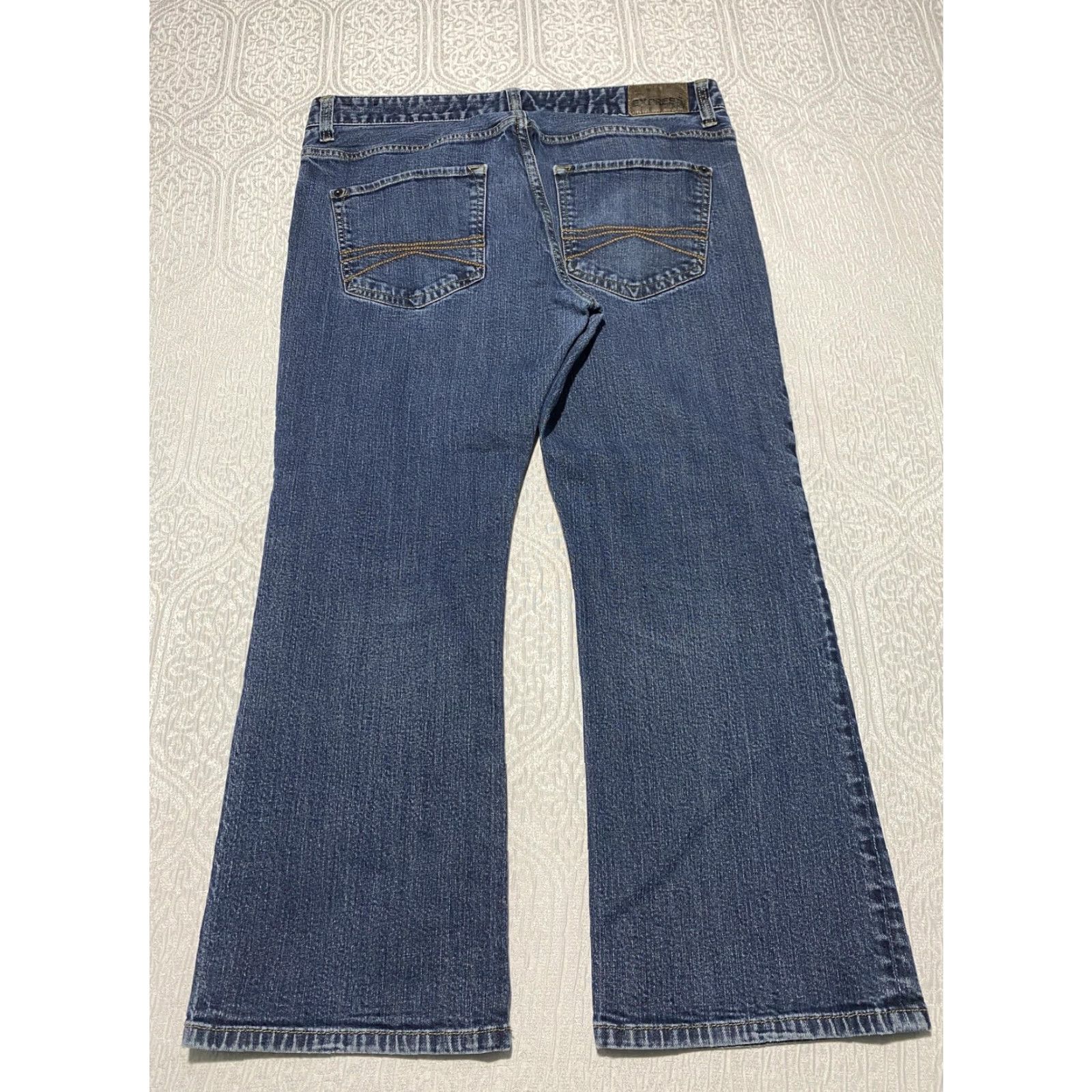 Express VINTAGE Express Jeans Mens 36x27 Blue Loose Fit Straight Leg Denim Classic 5 Pocket Size US 36 / EU 52 - 2 Thumbnail