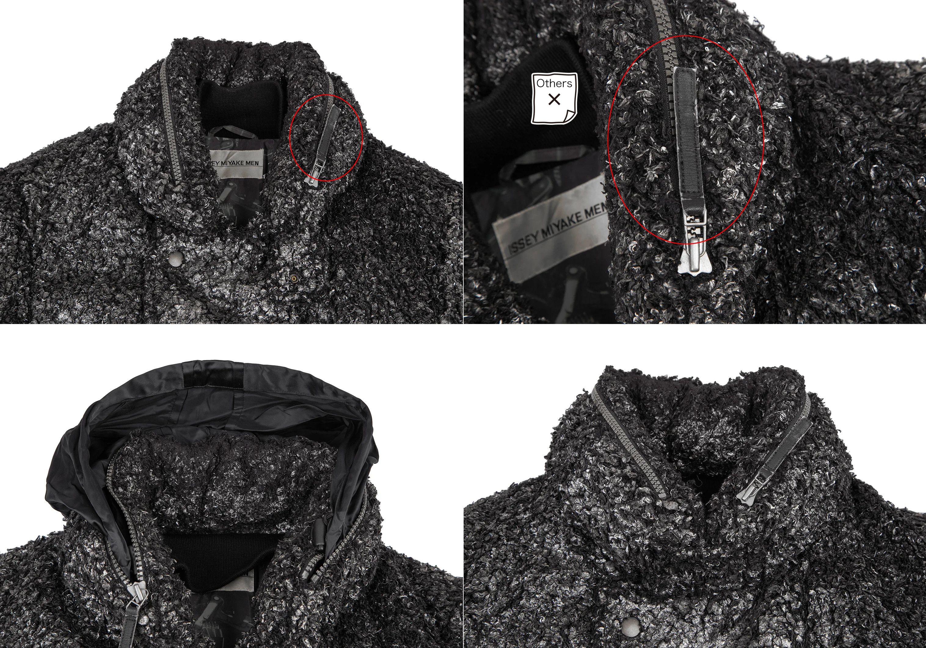 Issey Miyake Foil Print Fur Half Coat in Black Silver, Size M Size US M / EU 48-50 / 2 - 3 Thumbnail