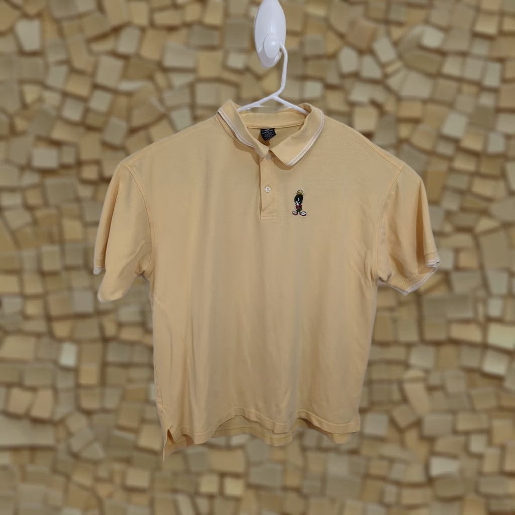 Vintage VINTAGE Warner Bros Polo Shirt XL Yellow Short Sleeve Embroidered Marvin the Martian Logo Golf Shirt Mens Regular XS? Size US XL / EU 56 / 4 - 1 Thumbnail
