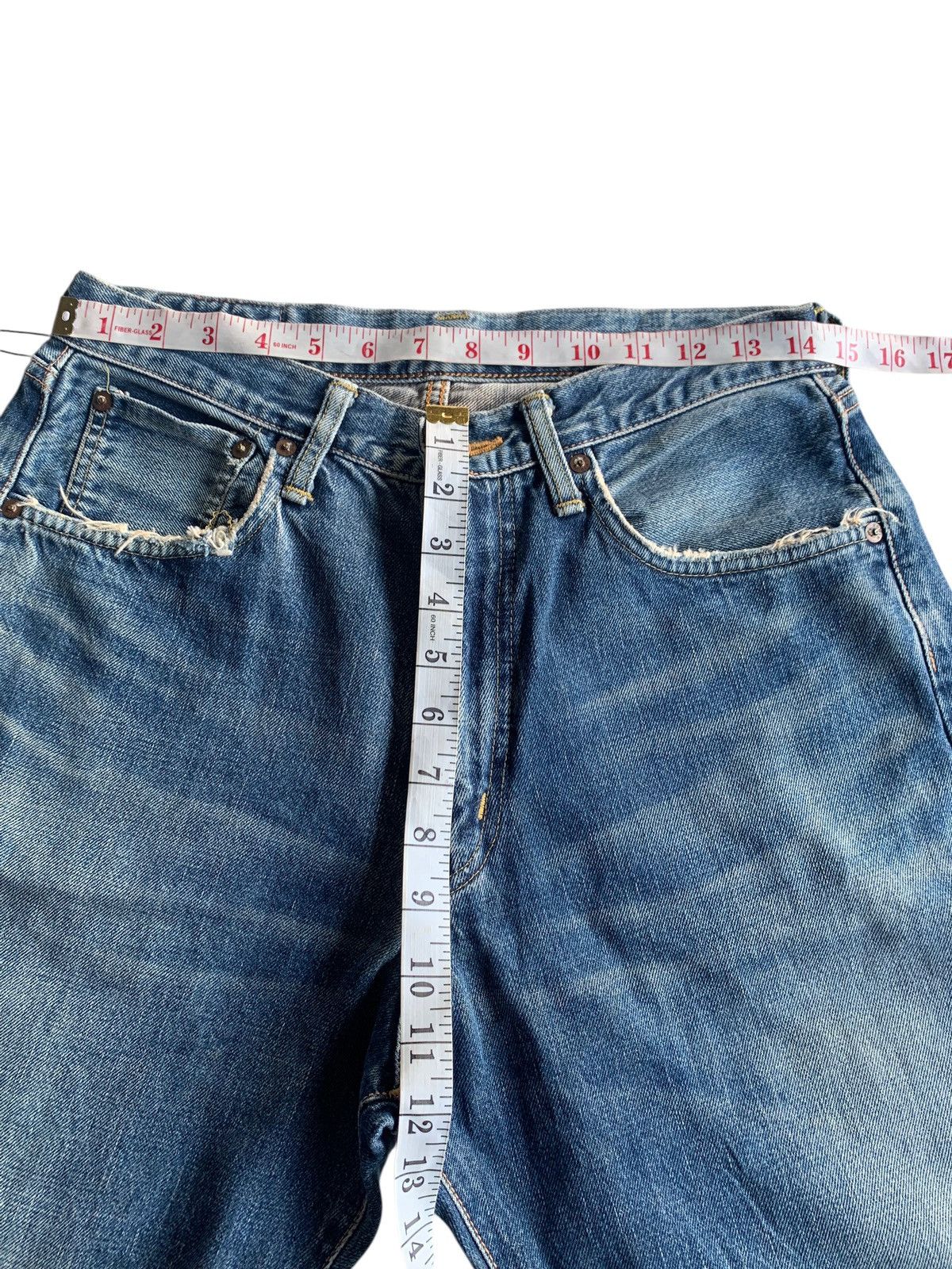 Edwin VINTAGE EDWIN 505 SELVEDGE BAGGY FADED DISTRESSED DENIM Size US 30 / EU 46 - 21 Thumbnail