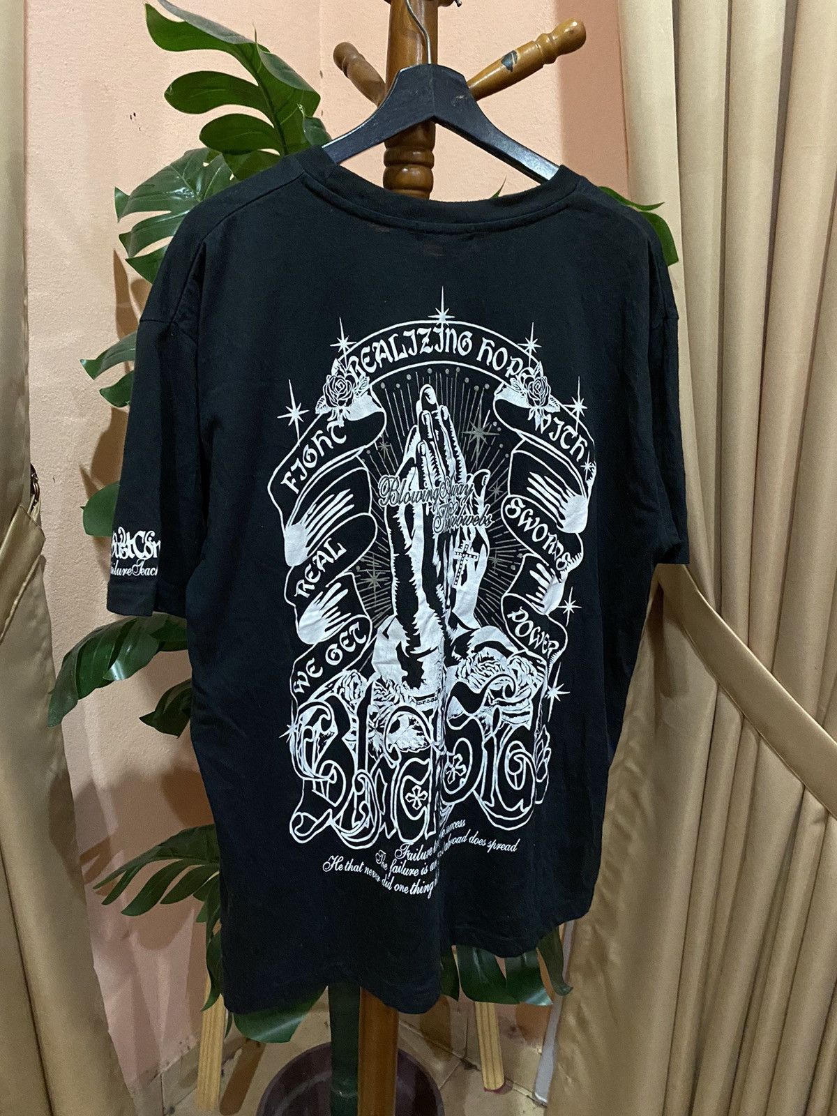 Japanese Brand BlackSide Oversized Graphic Tee TimeStep Gothic Streetwear Size US XXL / EU 58 / 5 - 3 Thumbnail