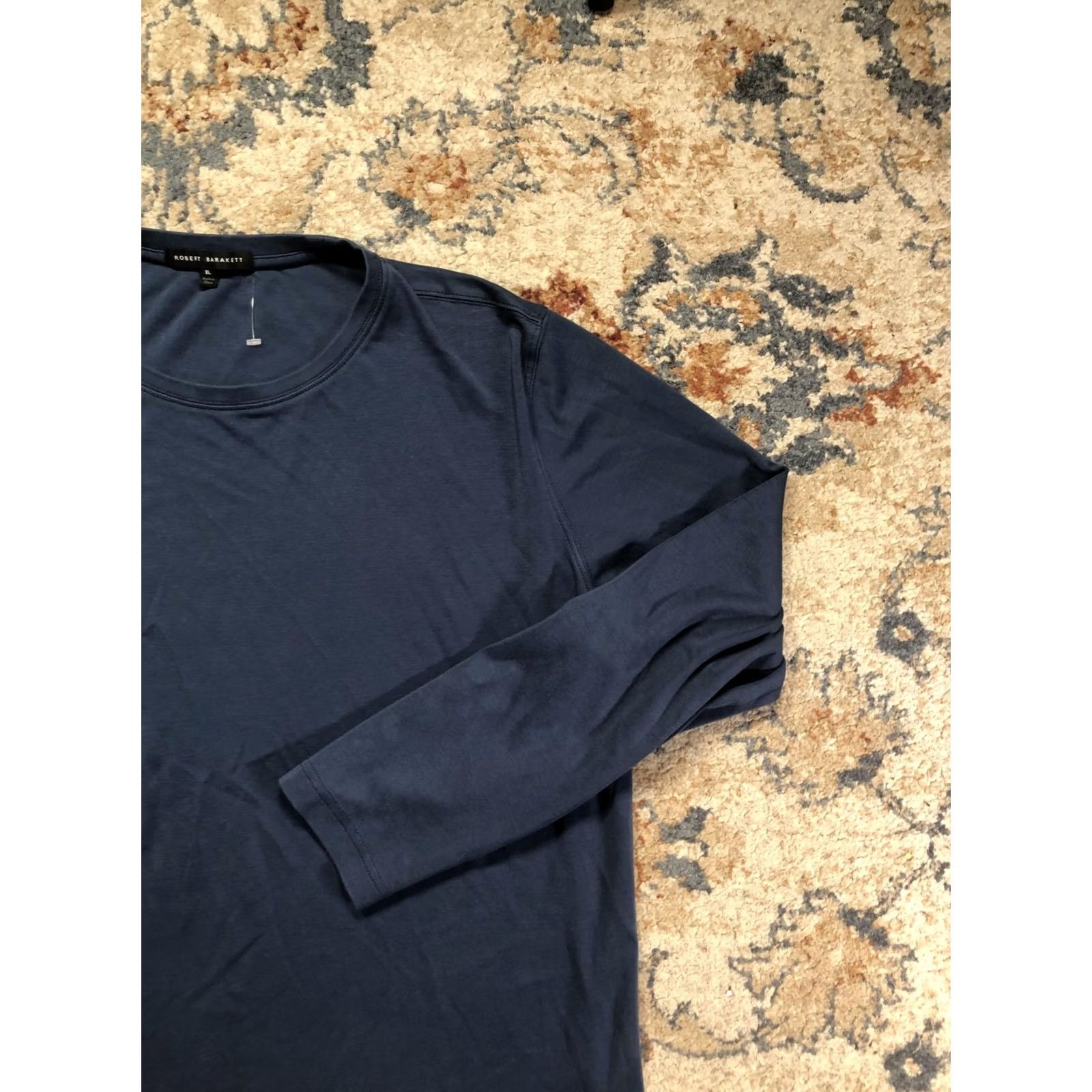 Vintage Robert Barakett Shirt Mens XL Blue Long Sleeve Crewneck T-Shirt Size US XL / EU 56 / 4 - 4 Thumbnail