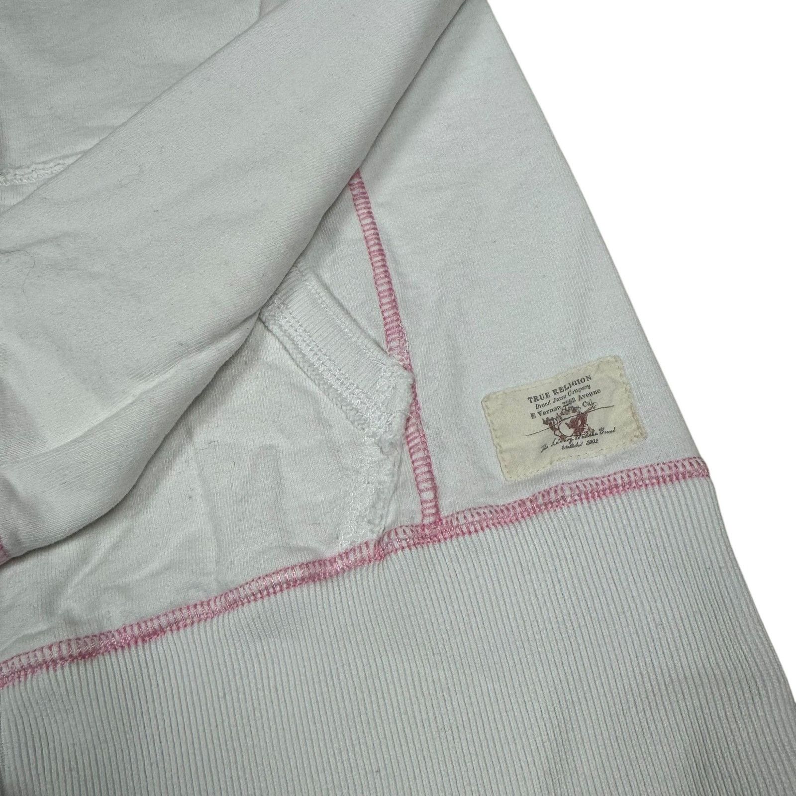 True Religion × Vintage True Religion Women's White Cotton Full Zip Hoodie Medium Size M / US 6-8 / IT 42-44 - 5 Thumbnail