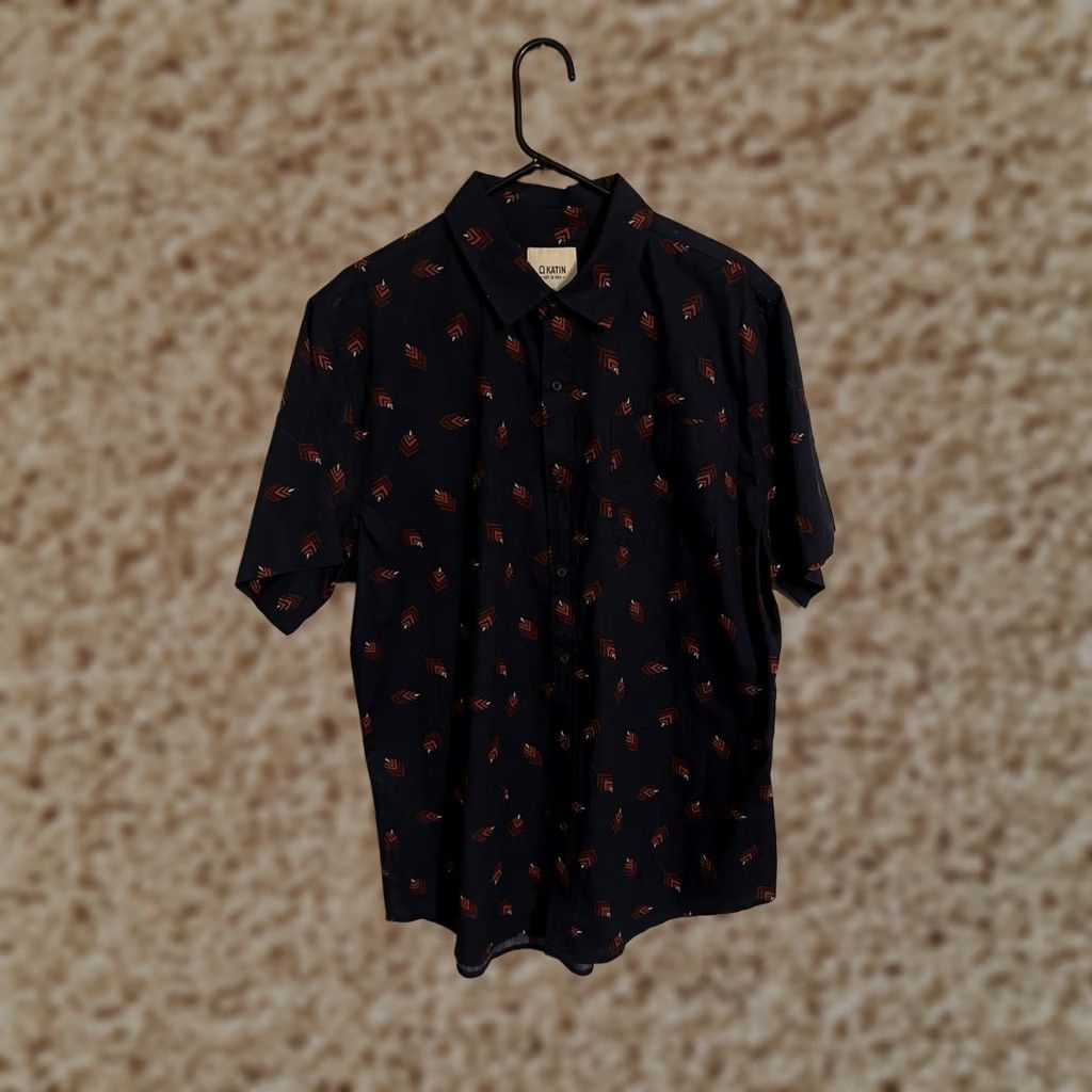 Katin Katin Navy Blue Geometric Native S/S Button Down Casual Shirt Men's 2XL Size US XXL / EU 58 / 5 - 1 Thumbnail