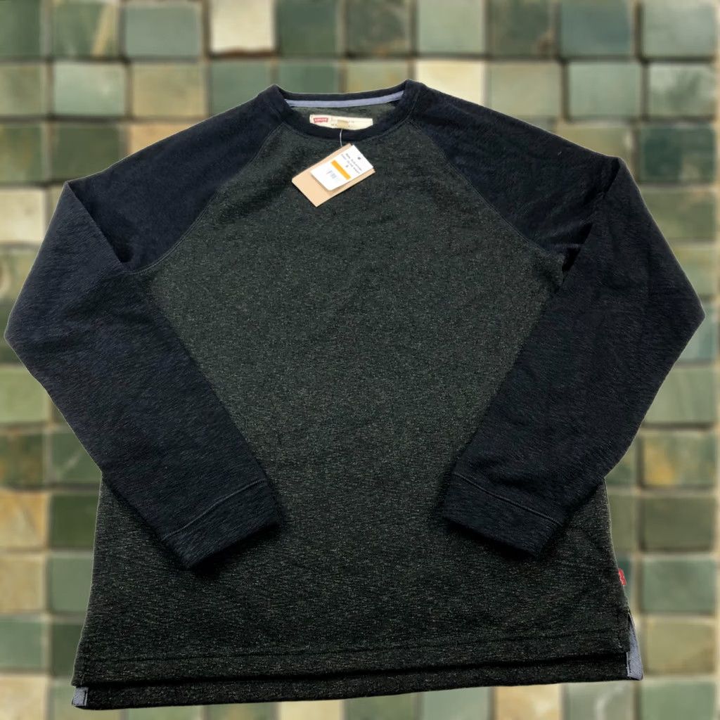 Levi's Levi's Small NEW Mens Pullover Crew Sweatshirt Sweater Green Black Polyester Rayon Knit Casual Shirt Womens Size US S / EU 44-46 / 1 - 1 Thumbnail