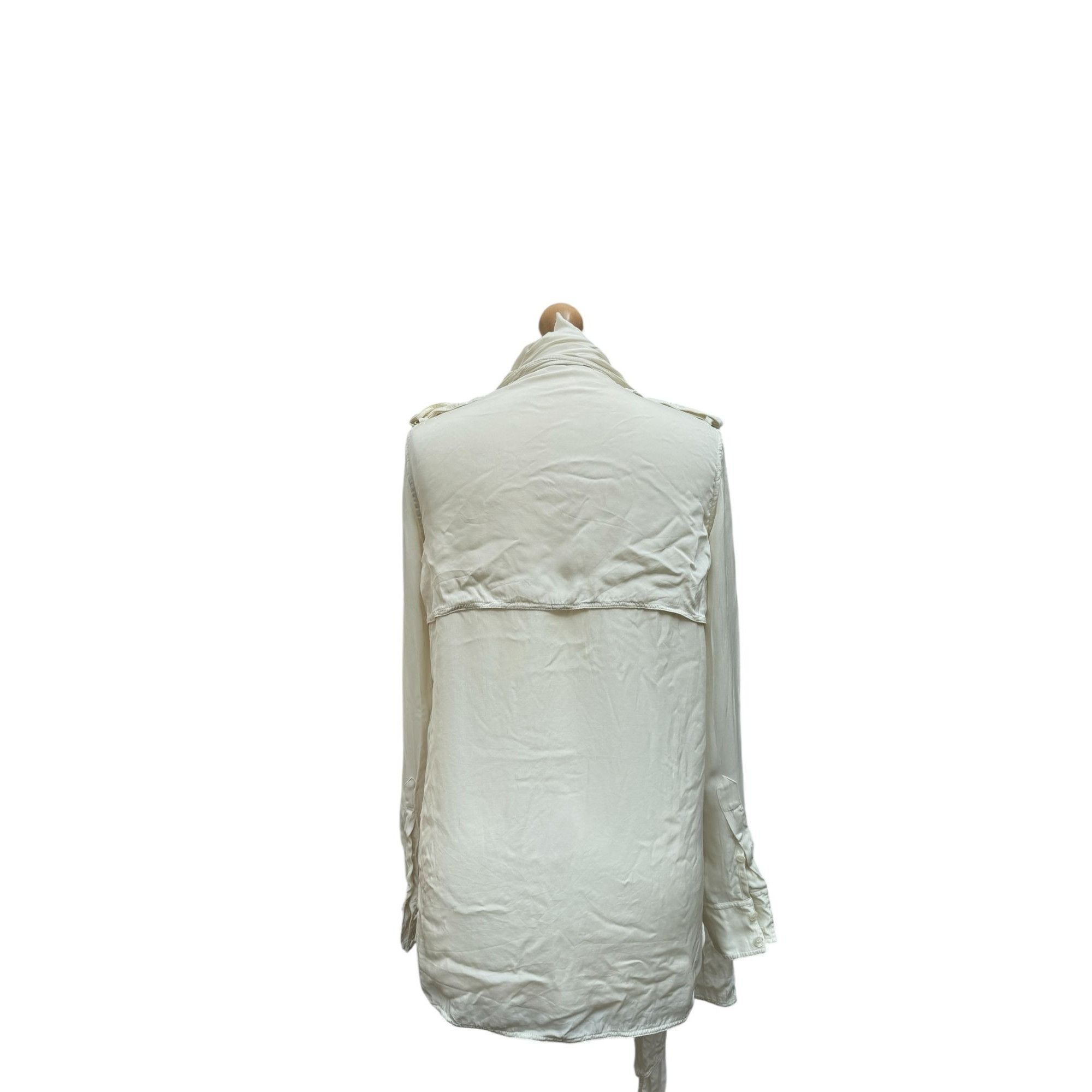 Celine SS 2010 Off-White Silk Panel Shirt Size XS / US 0-2 / IT 36-38 - 5 Thumbnail