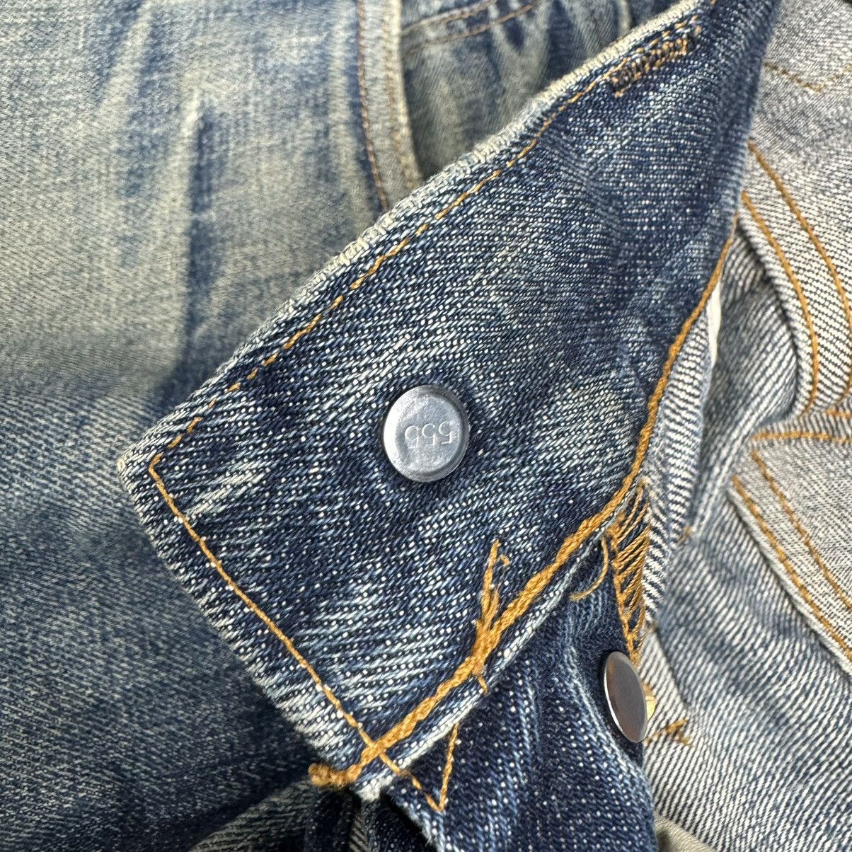Levi's ☀️LEVI’S 501 BIG E BUTTON 555 DISTRESSED DENIM JEANS PANTS Size US 33 - 14 Thumbnail