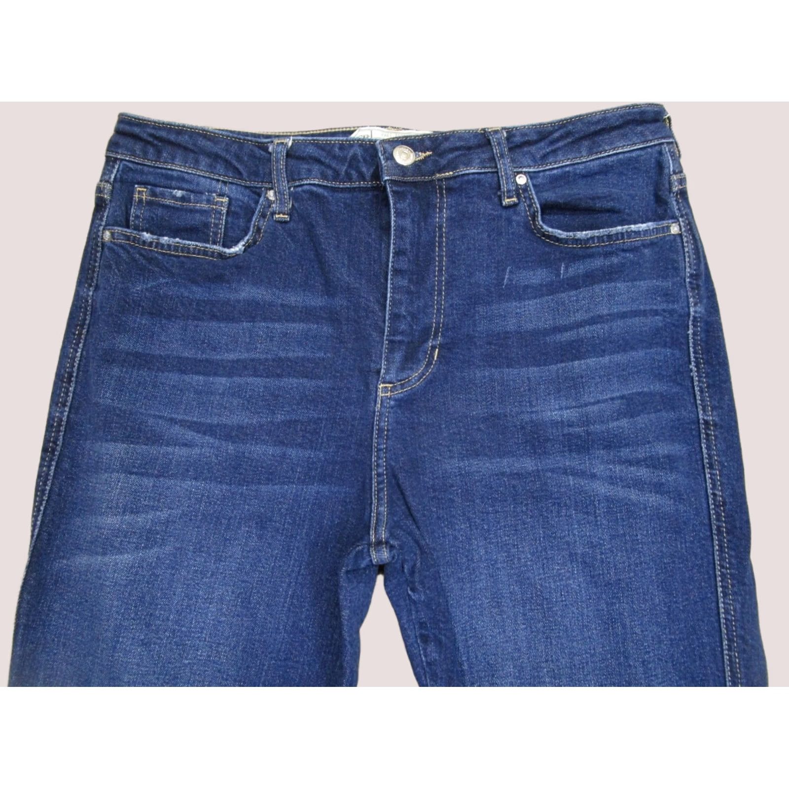 Free People Free People Jeans Women 31 Blue High Rise Cropped Ankle Denim Frayed Hem Logo 5-Pocket Size 24" / US 00 / IT 34 - 1 Thumbnail