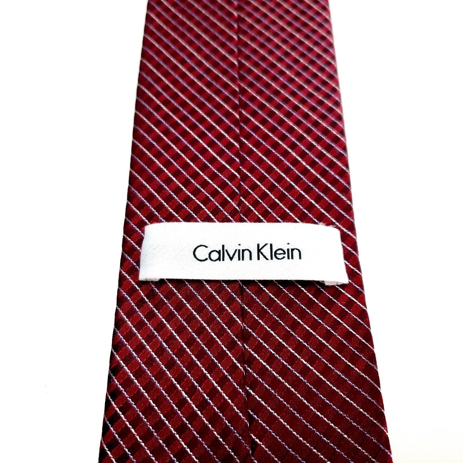 Calvin Klein Calvin Klein Silk Tie Woven Red Plaid Size ONE SIZE - 3 Thumbnail
