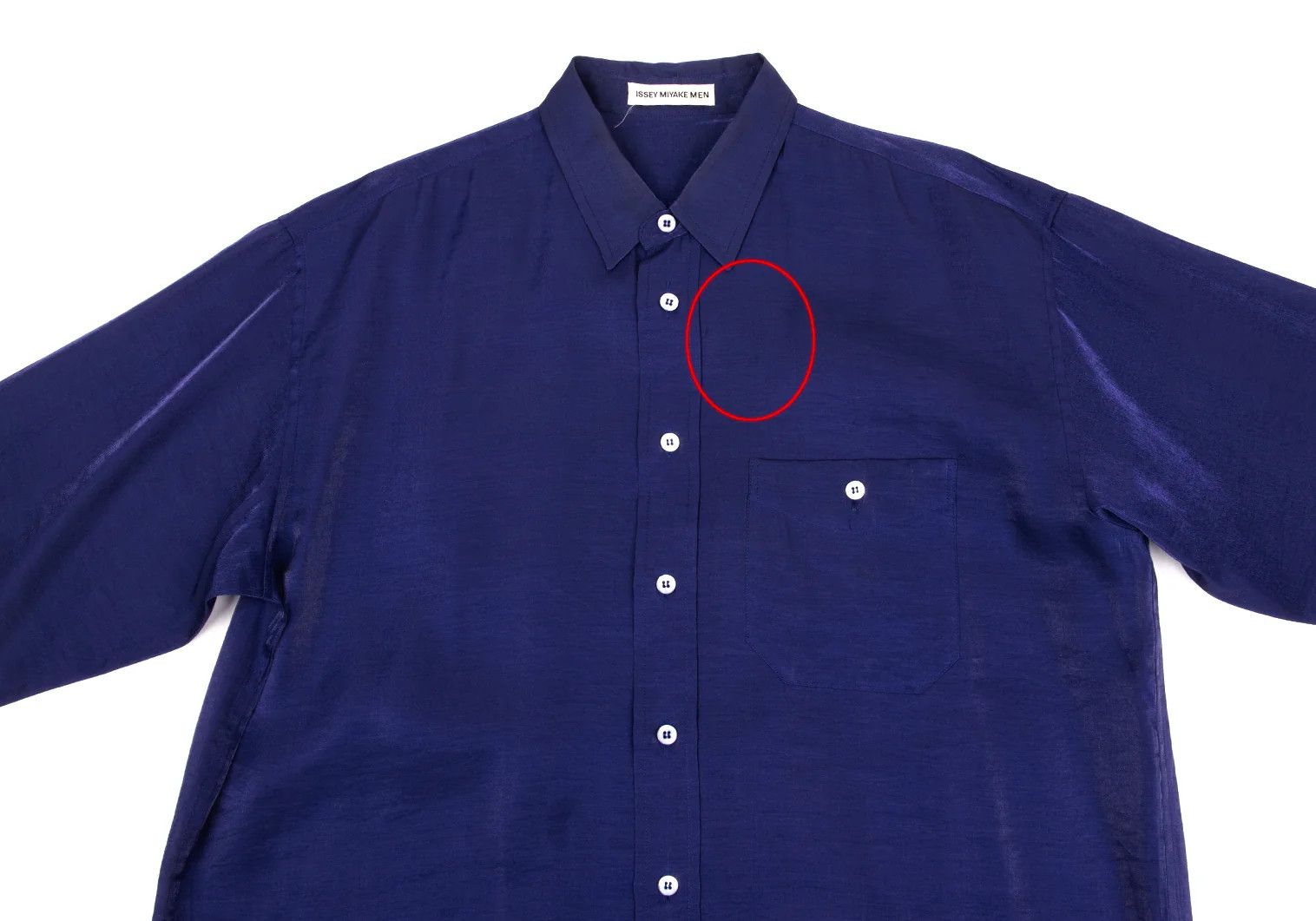 Issey Miyake Shiny Rayon-Nylon Long Sleeve Shirt in Blue, Size L Size US L / EU 52-54 / 3 - 2 Thumbnail