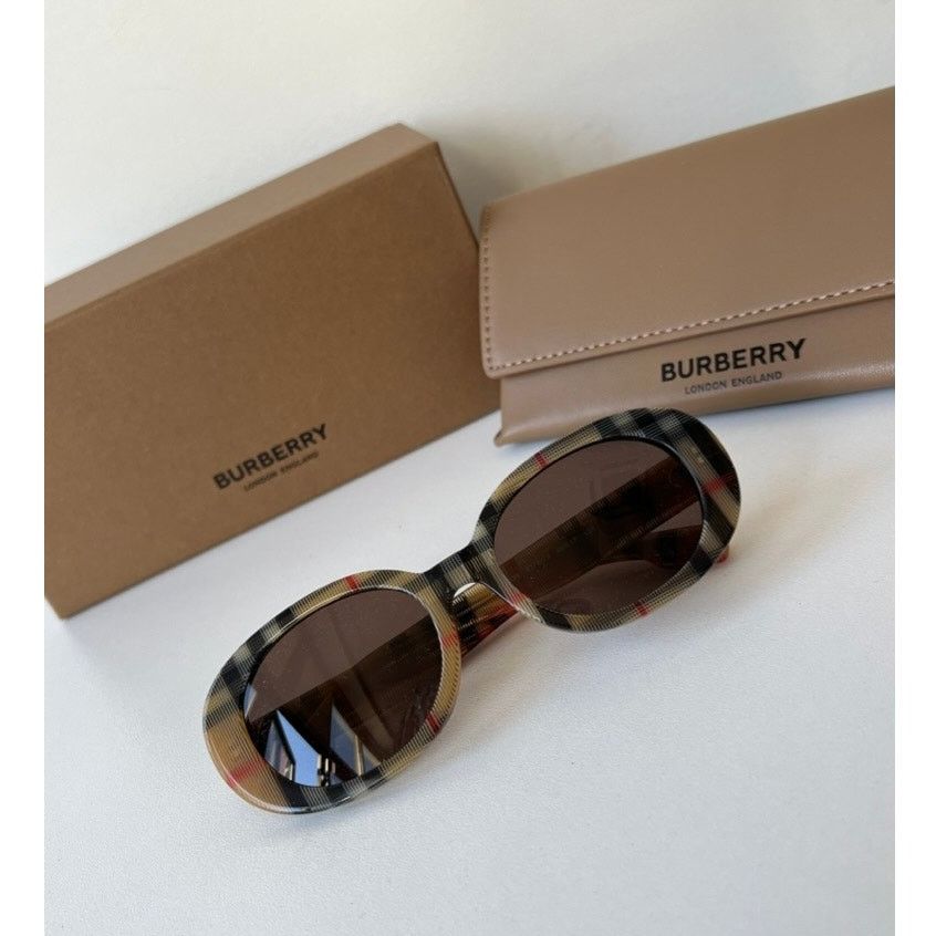 NEW Burberry Kids JB4339 Oval Brown Check Sunglasses