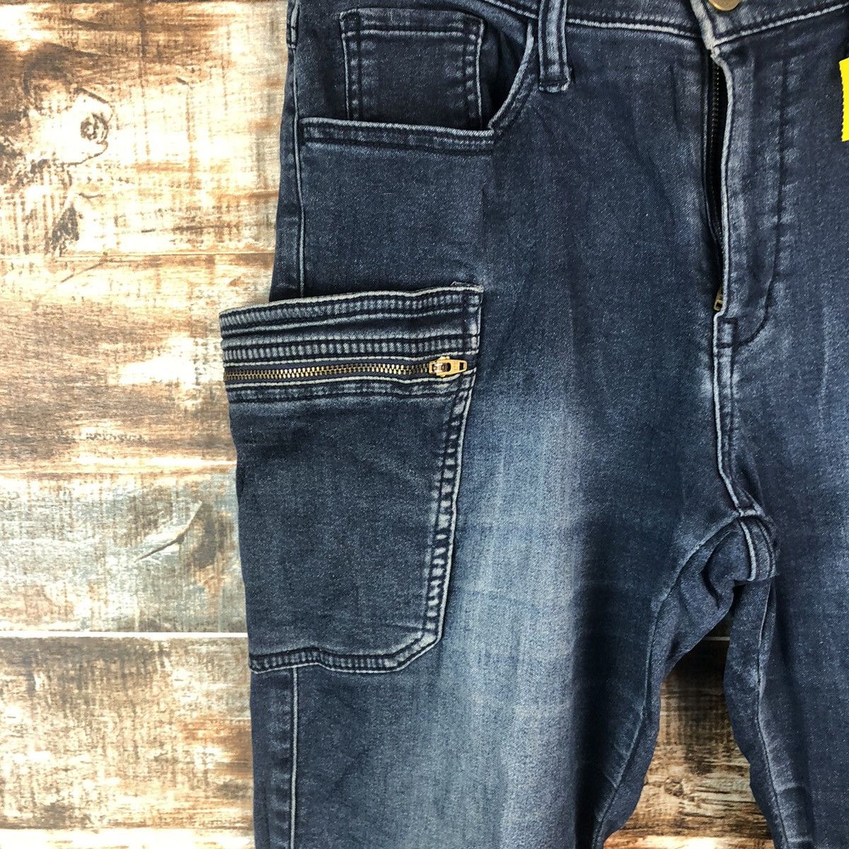 Japanese Brand Fieldcore Japanese utility tactical Blue Denim Pants #A2094 Size US 32 / EU 48 - 9 Thumbnail