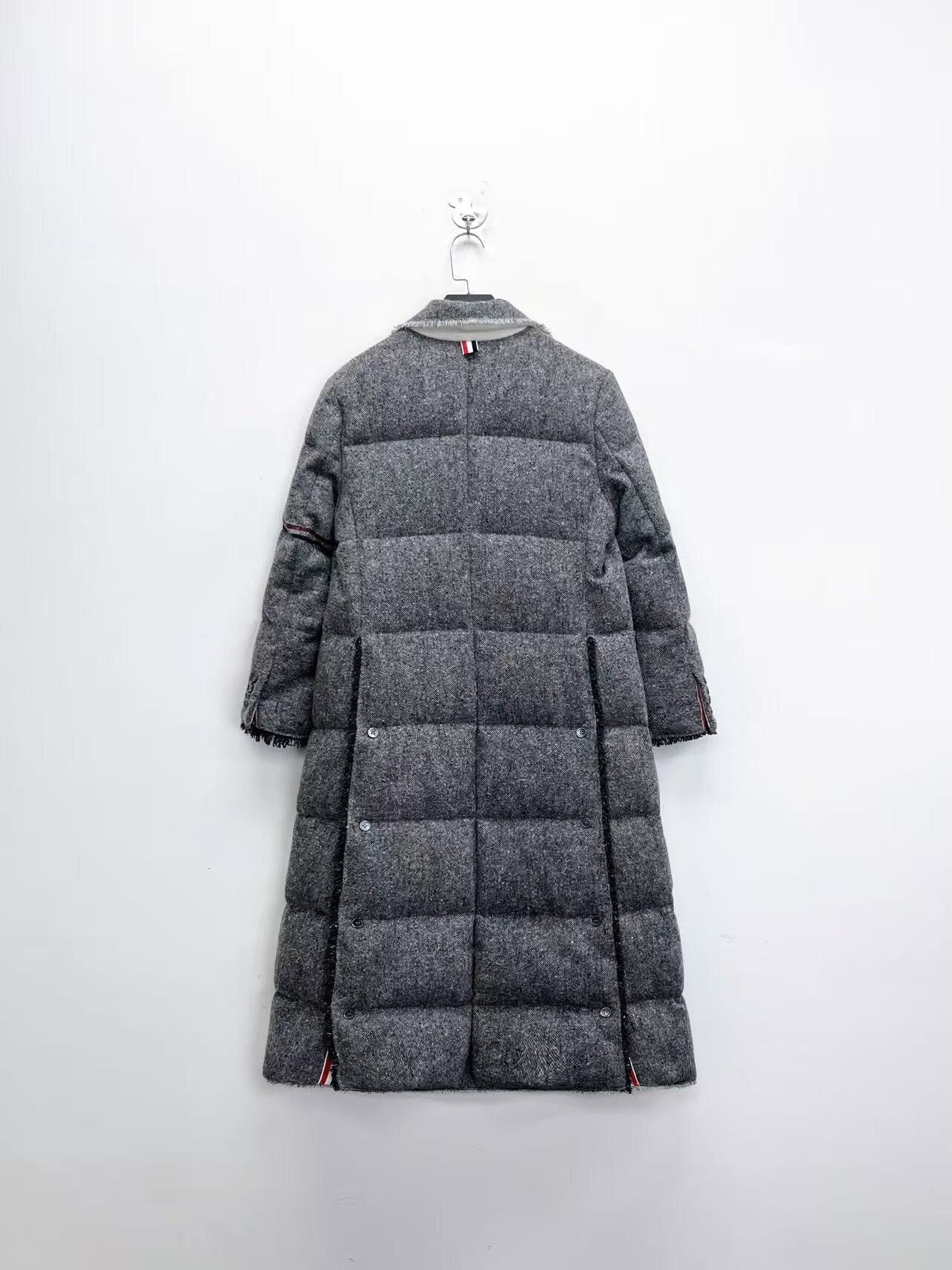 Thom Browne Thom Browne Gray Striped Long Down Coat Size US XS / EU 42 / 0 - 2 Thumbnail