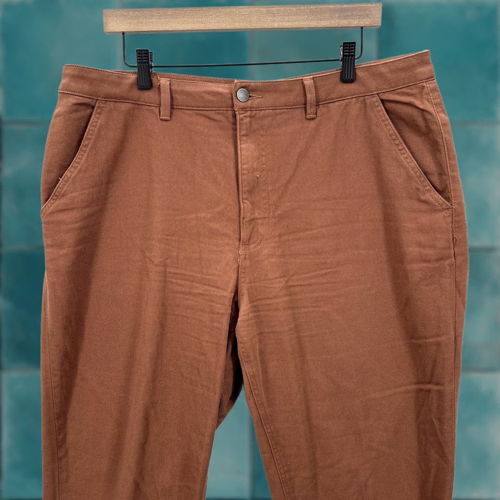 Quince Quince Pants Womens 16 Rust Organic Stretch Cotton Twill Straight Cropped Leg Casual Workwear Mens? Size 38" / US 16 / IT 52 - 1 Thumbnail