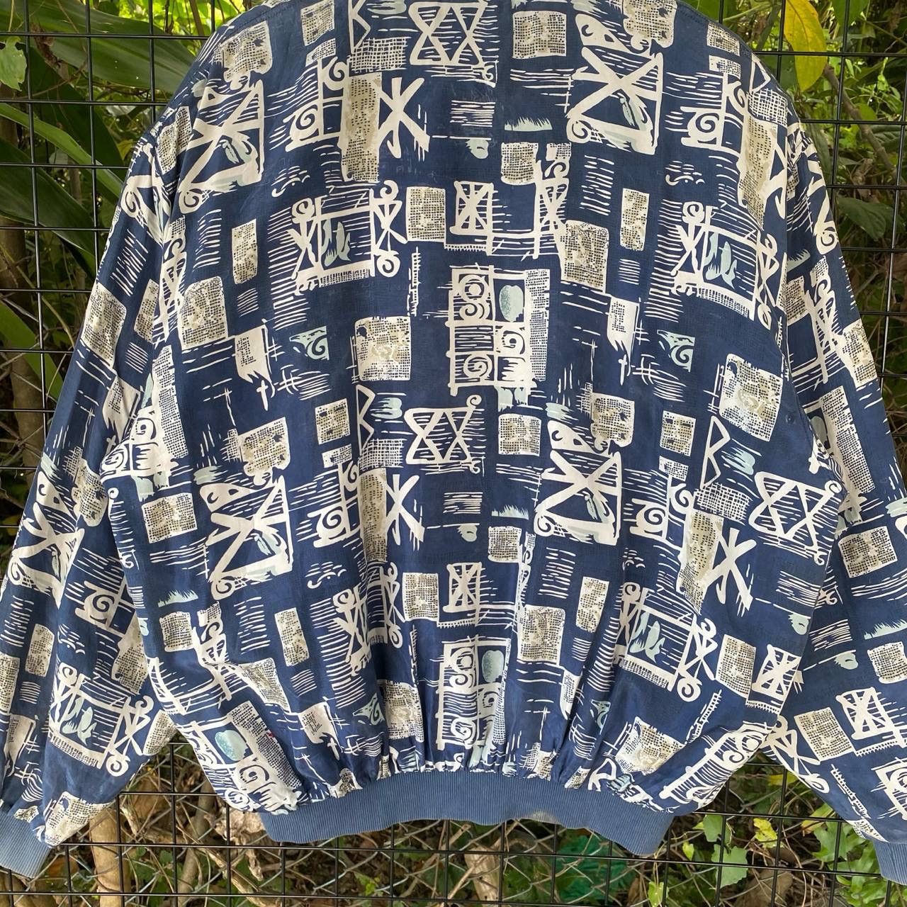 Japanese Brand × Vintage Vtg Japan Pure Silk Printed Zipper Jacket Size US XL / EU 56 / 4 - 9 Thumbnail