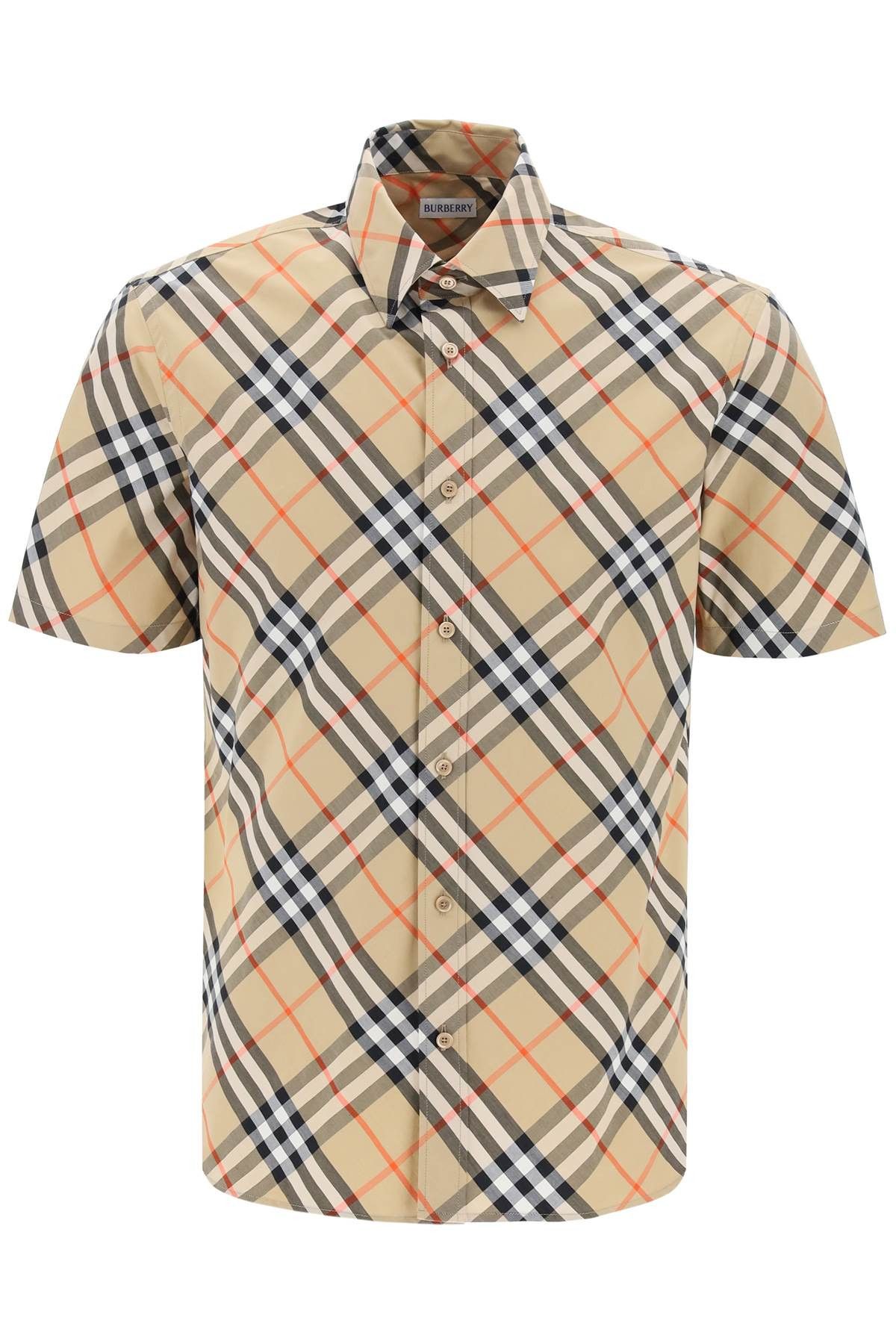 image of Burberry Ered Cotton Shirt in Sand Ip Check, Men's (Size XL)