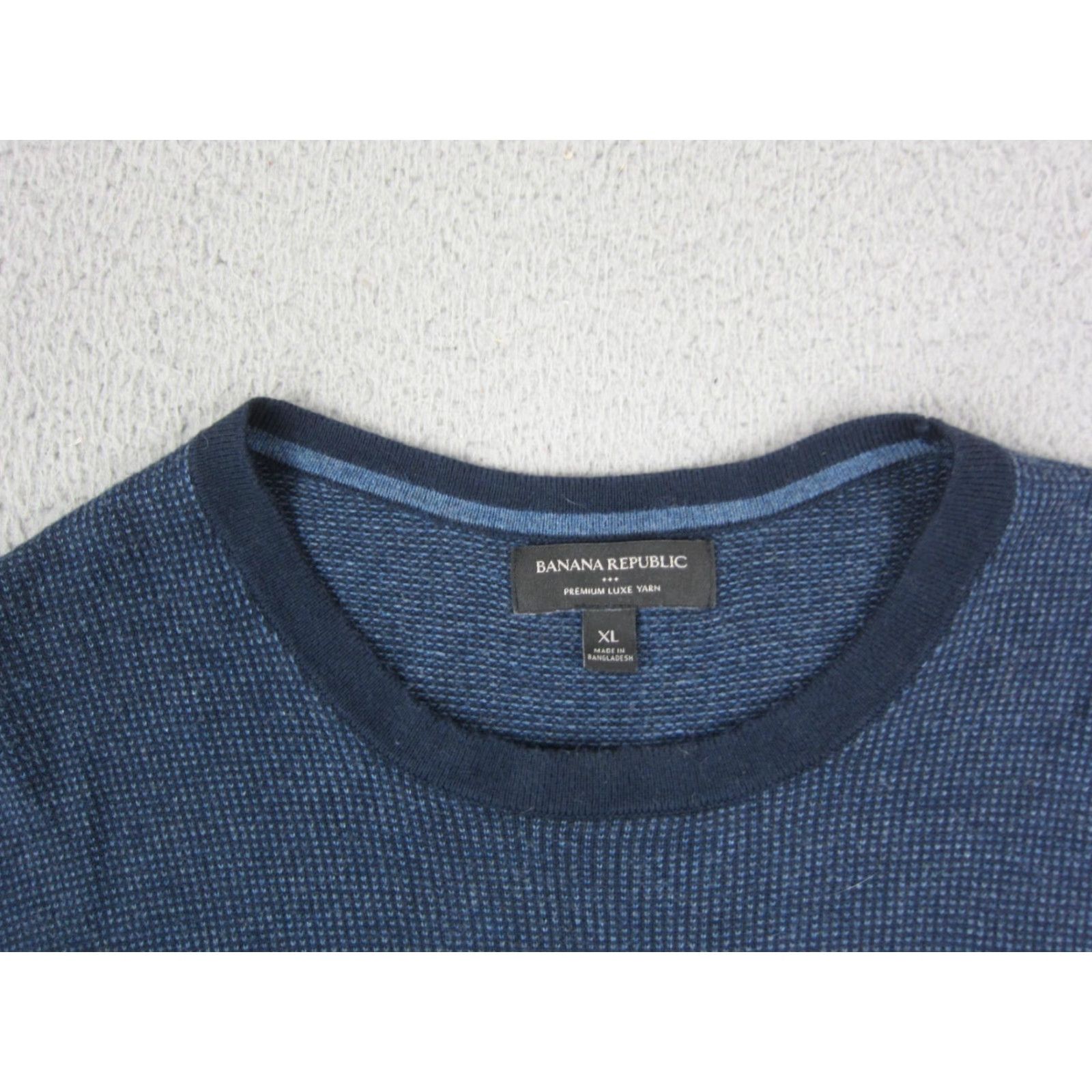 Banana Republic Banana Republic Sweater XL Blue Silk Cashmere Thermal Knit Mens Pullover 90s Outdoor Sports United States Size US XL / EU 56 / 4 - 2 Thumbnail