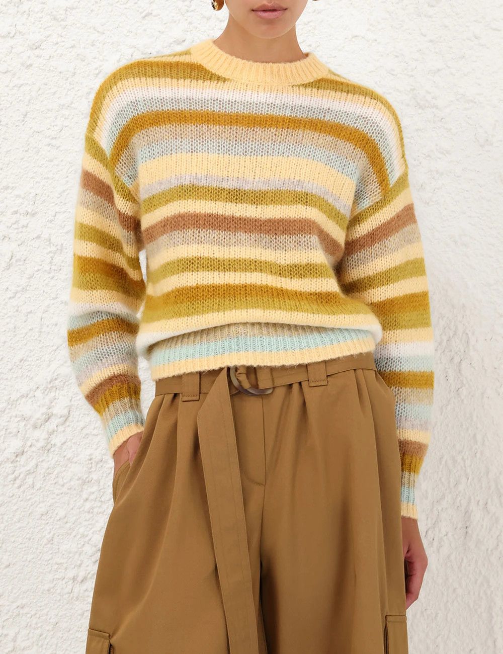 Zimmermann oc11z0226 Illuminate Blouson Sweater In Multicolor Size L / US 10 / IT 46 - 2 Thumbnail