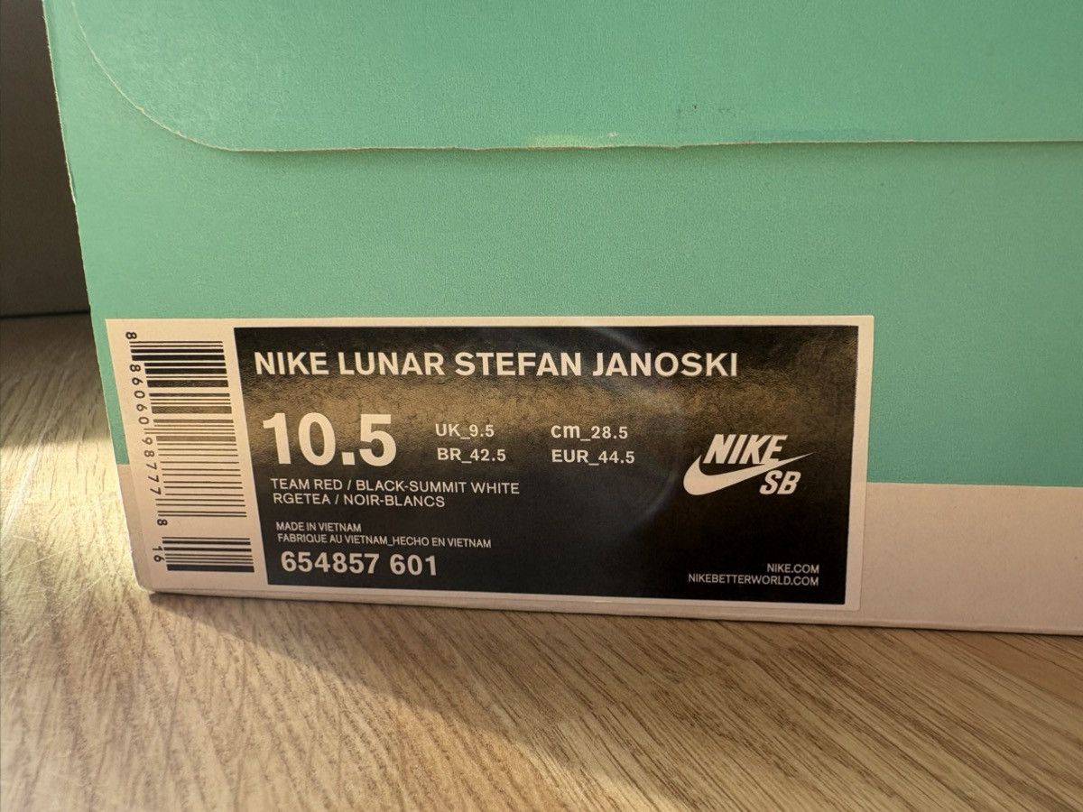 Nike Nike SB Lunar Stefan Janoski Team Red Size US 10.5 / EU 43-44 - 8 Thumbnail