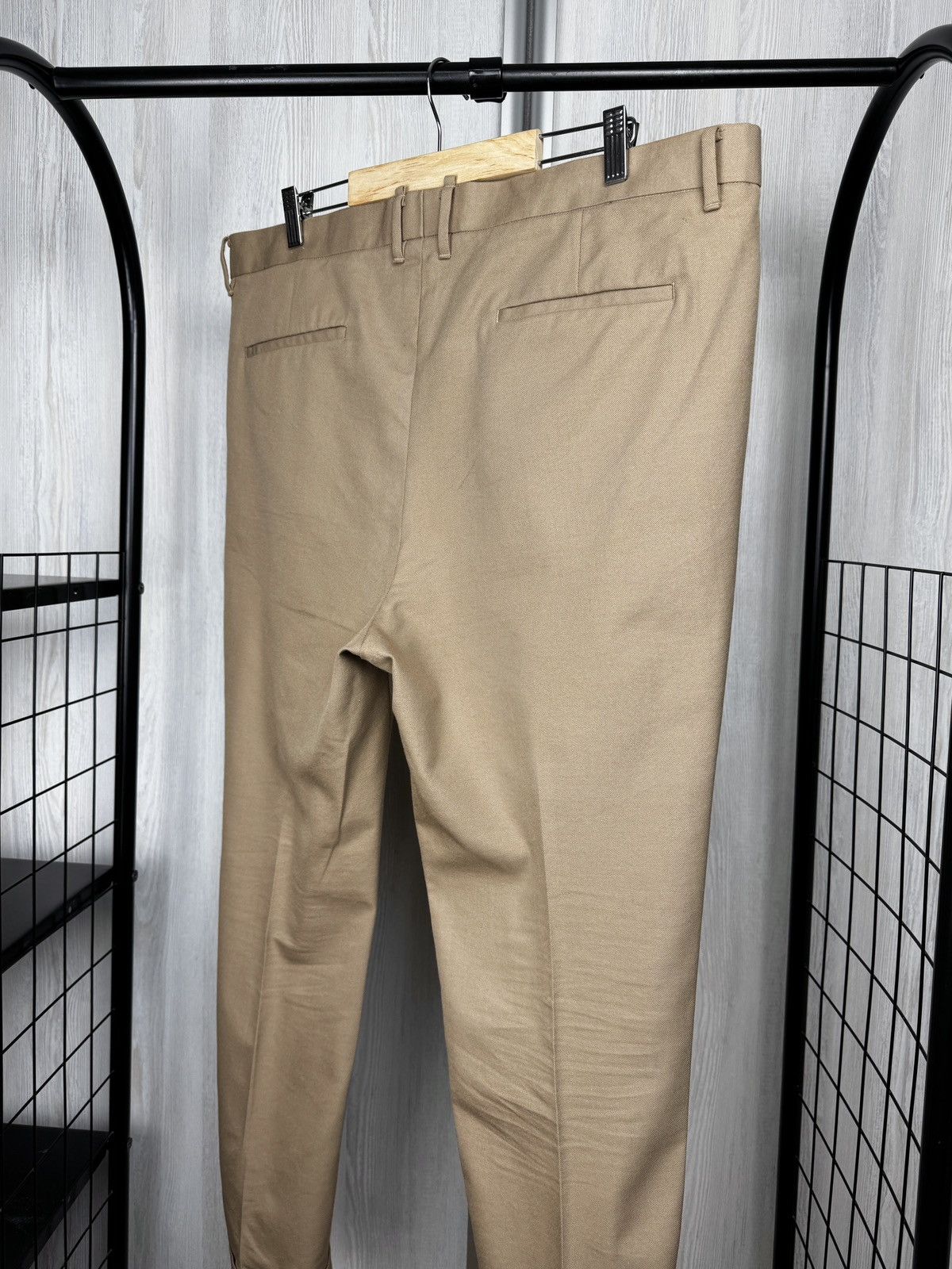 Allsaints AllSaints Cropped Trousers Beige Tallis Pleated Cotton Wool Size US 40 / EU 56 - 6 Thumbnail
