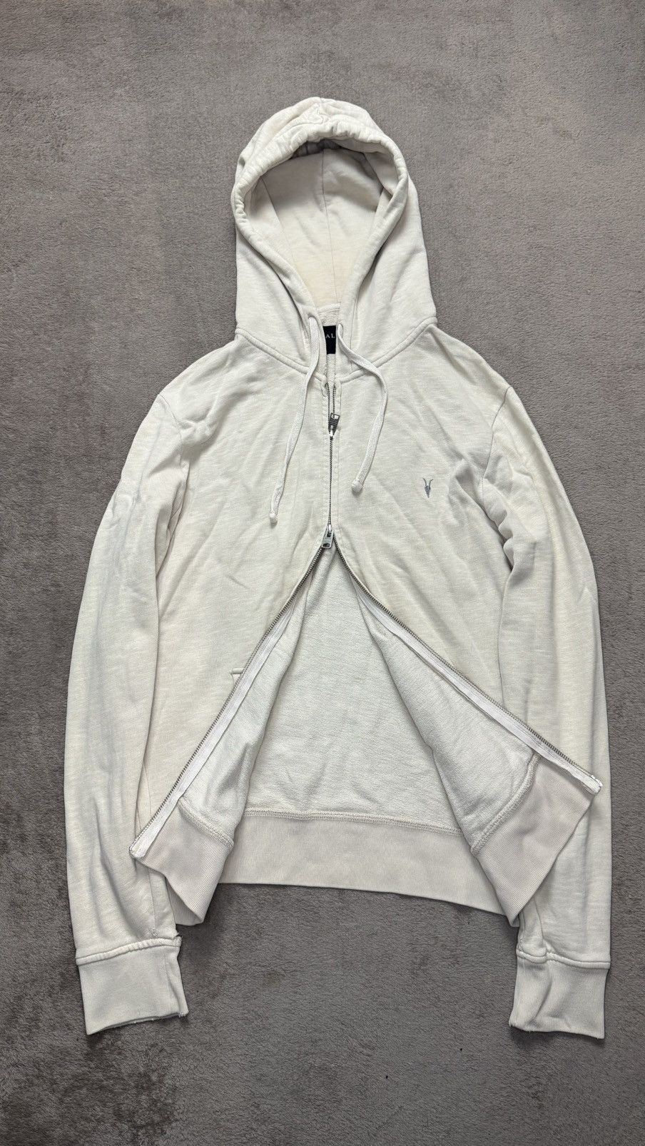 Japanese Brand Allsaints Wilde Hoody vintage Y2K faded Zip Hoodie lgb ysl Size US XL / EU 56 / 4 - 3 Thumbnail