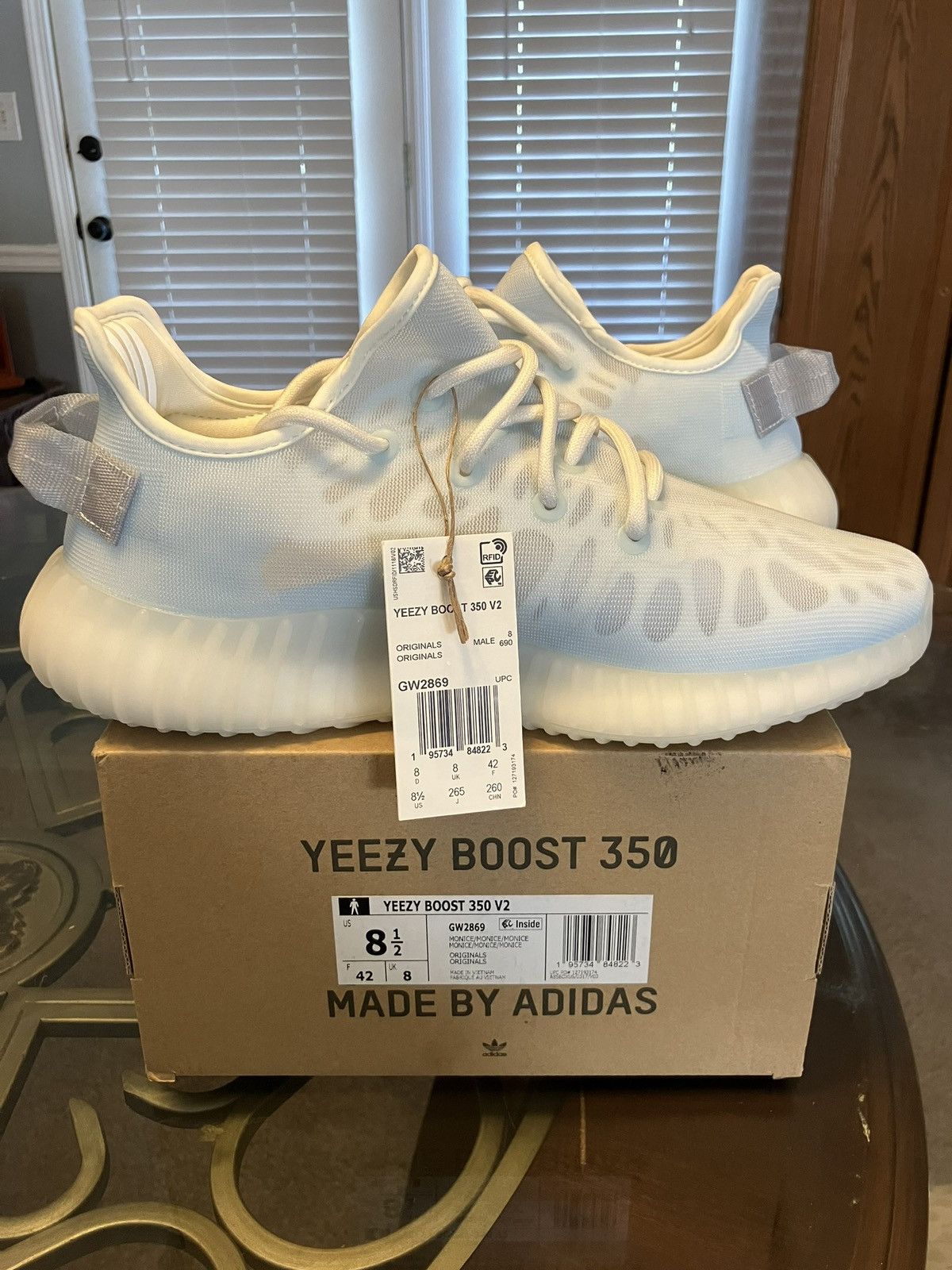 Adidas × Kanye West Yeezy 350 V2 Mono Ice Size US 8.5 / EU 41-42 - 8 Thumbnail