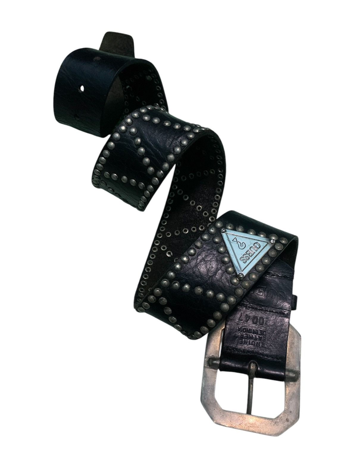 Guess × Leather 💥Vtg Guess Studs Leather Belt Size ONE SIZE - 1 Thumbnail