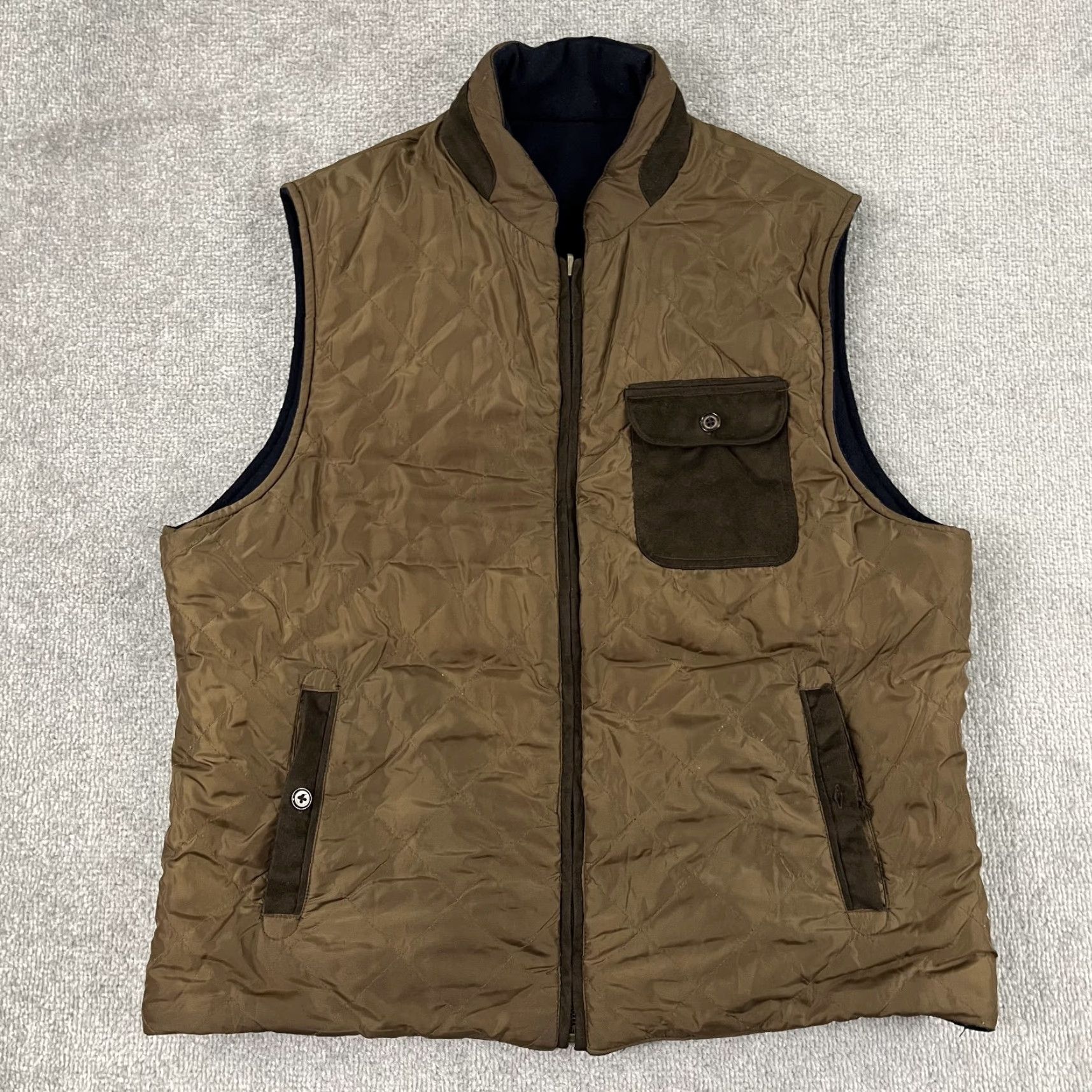 Vintage Singer + Sargent Reversible Vest Mens Large Blue Wool Quilted Outdoors Size US L / EU 52-54 / 3 - 2 Thumbnail