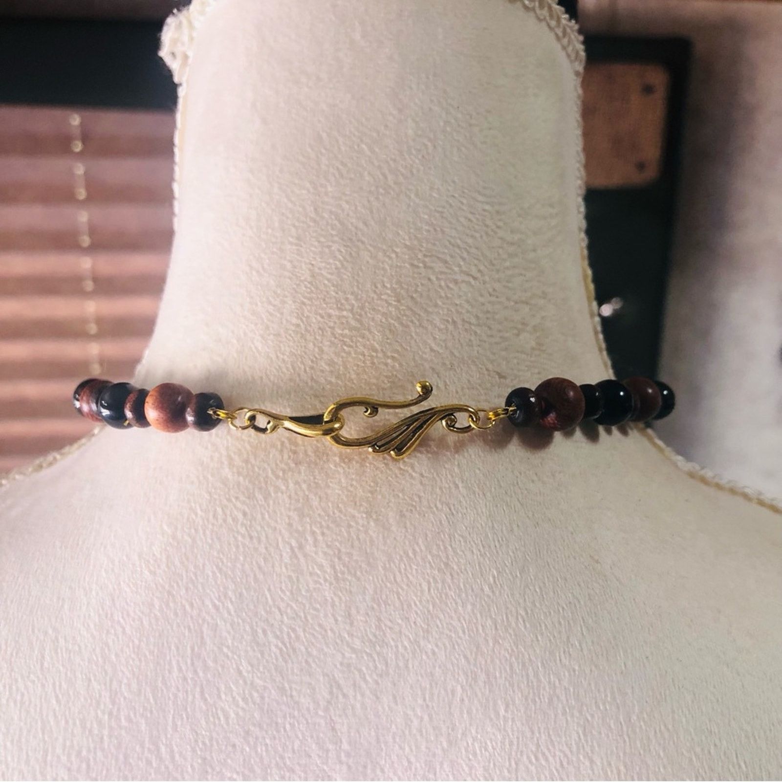 Handmade Handcrafted genuine stone mookaite black onyx necklace Size ONE SIZE - 5 Thumbnail