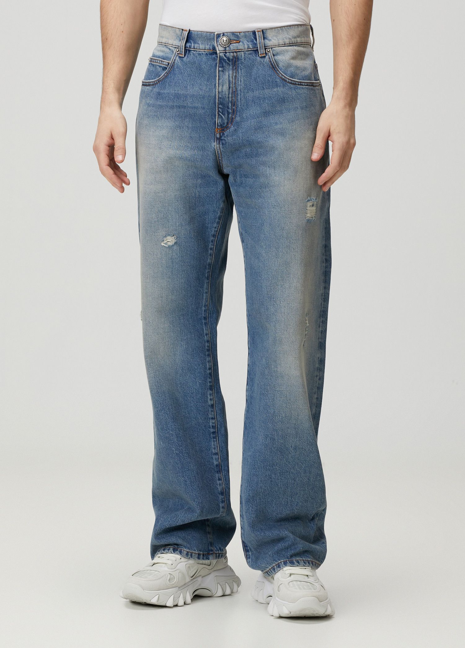 Balmain BALMAIN Paris blue mid rise flare leg jeans Size 32 Size US 32 / EU 48 - 1 Thumbnail