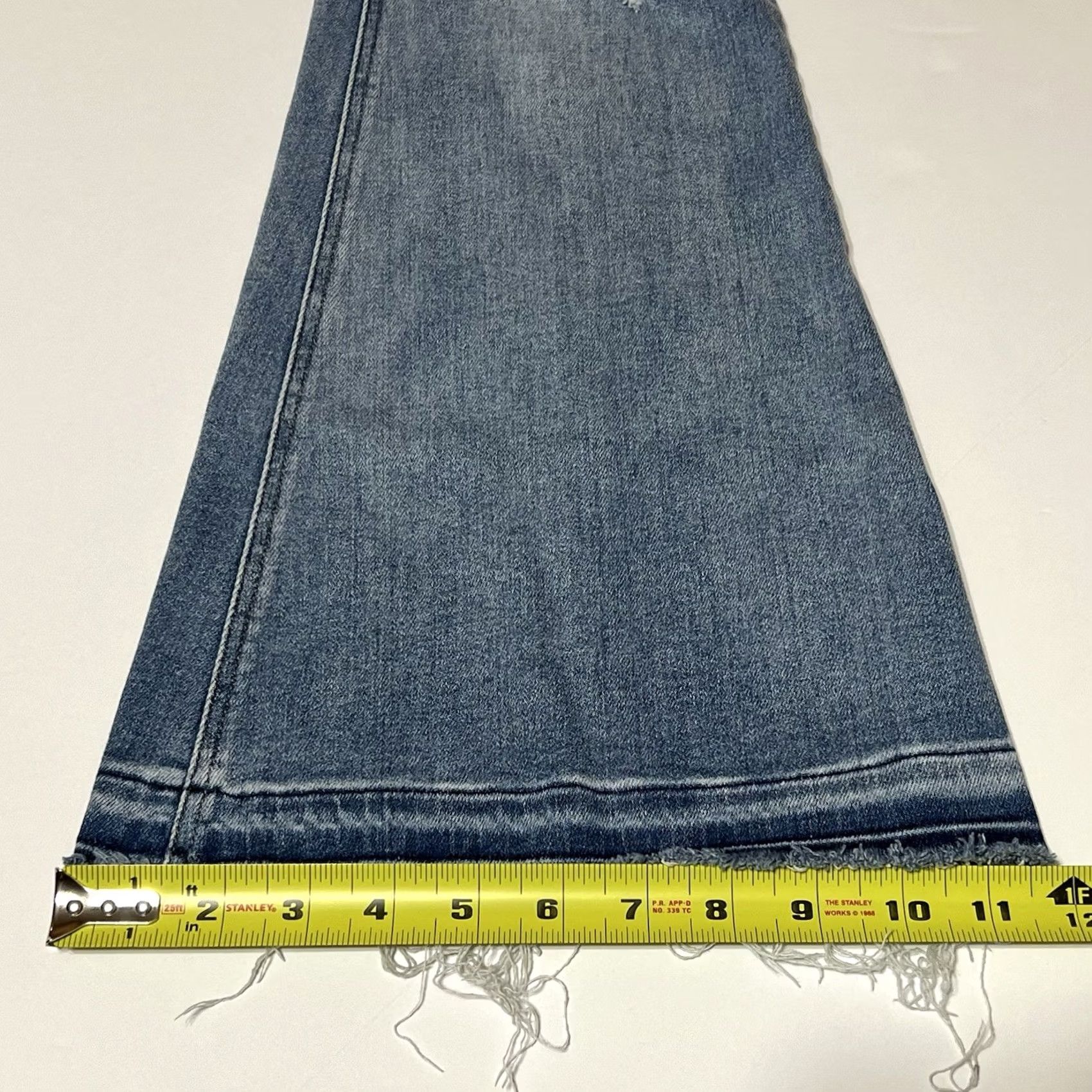 Vintage KanCan Jeans Womens 28x30 Blue High Rise Double Button Released Hem Flare Distressed Stretch 5-Pocket Denim Jeans Womens Regular Bohemian 90s Clothing Size 28" / US 6 / IT 42 - 7 Thumbnail