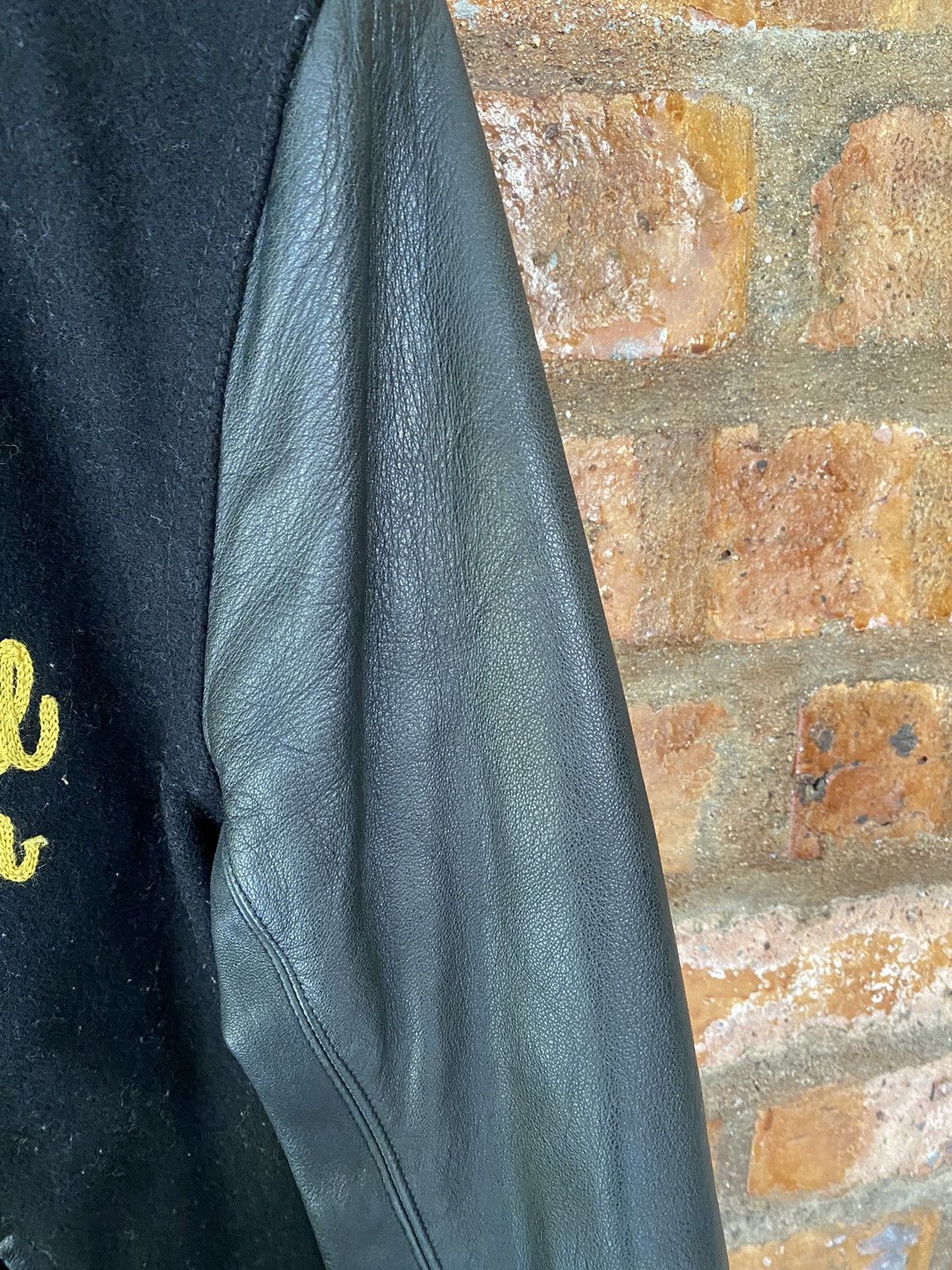 Japanese Brand 2000s Ila Primal Union Leather sleeve Skull Varsity Size US M / EU 48-50 / 2 - 5 Thumbnail