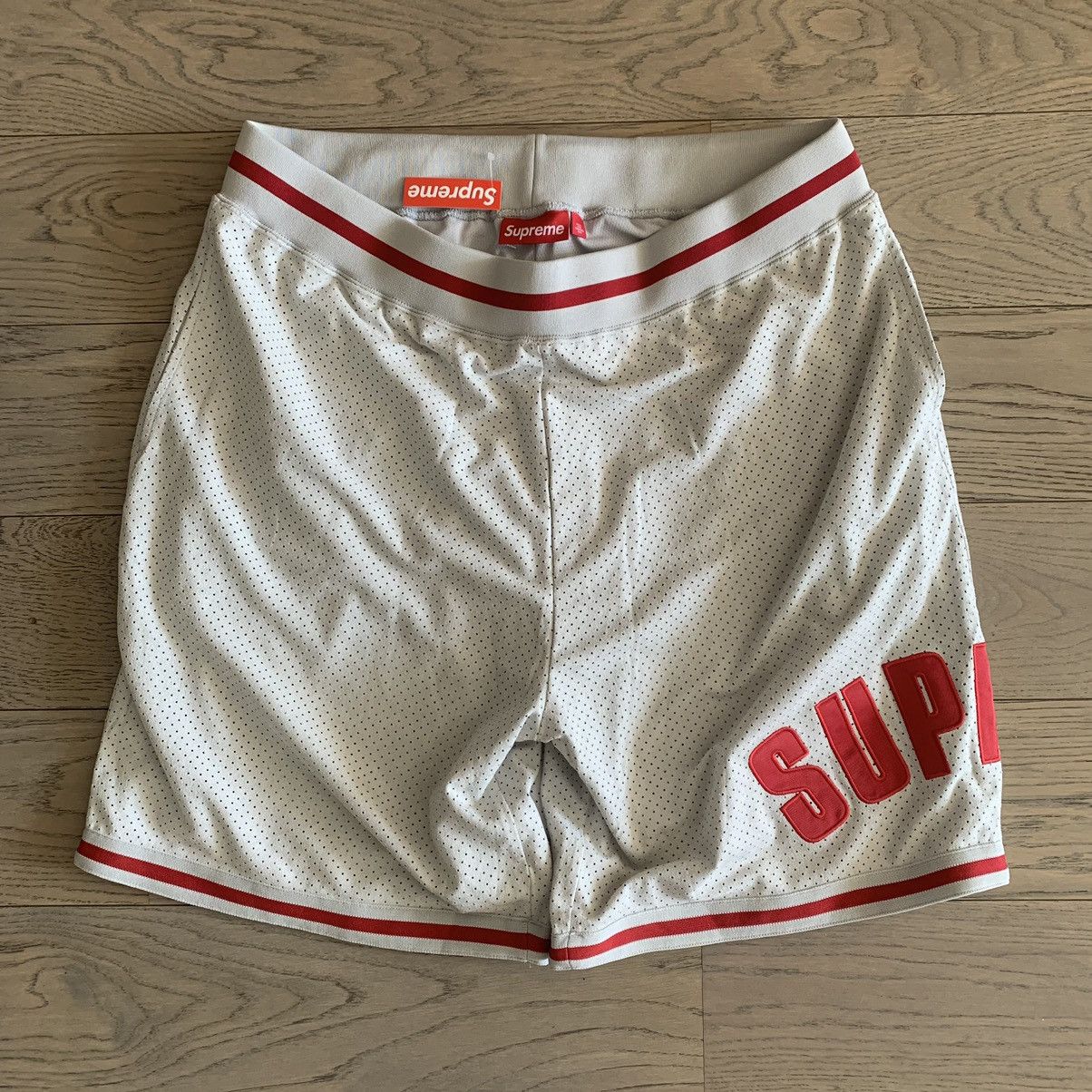 Supreme Supreme Ultrasuede Mesh Short Grey L | Grailed